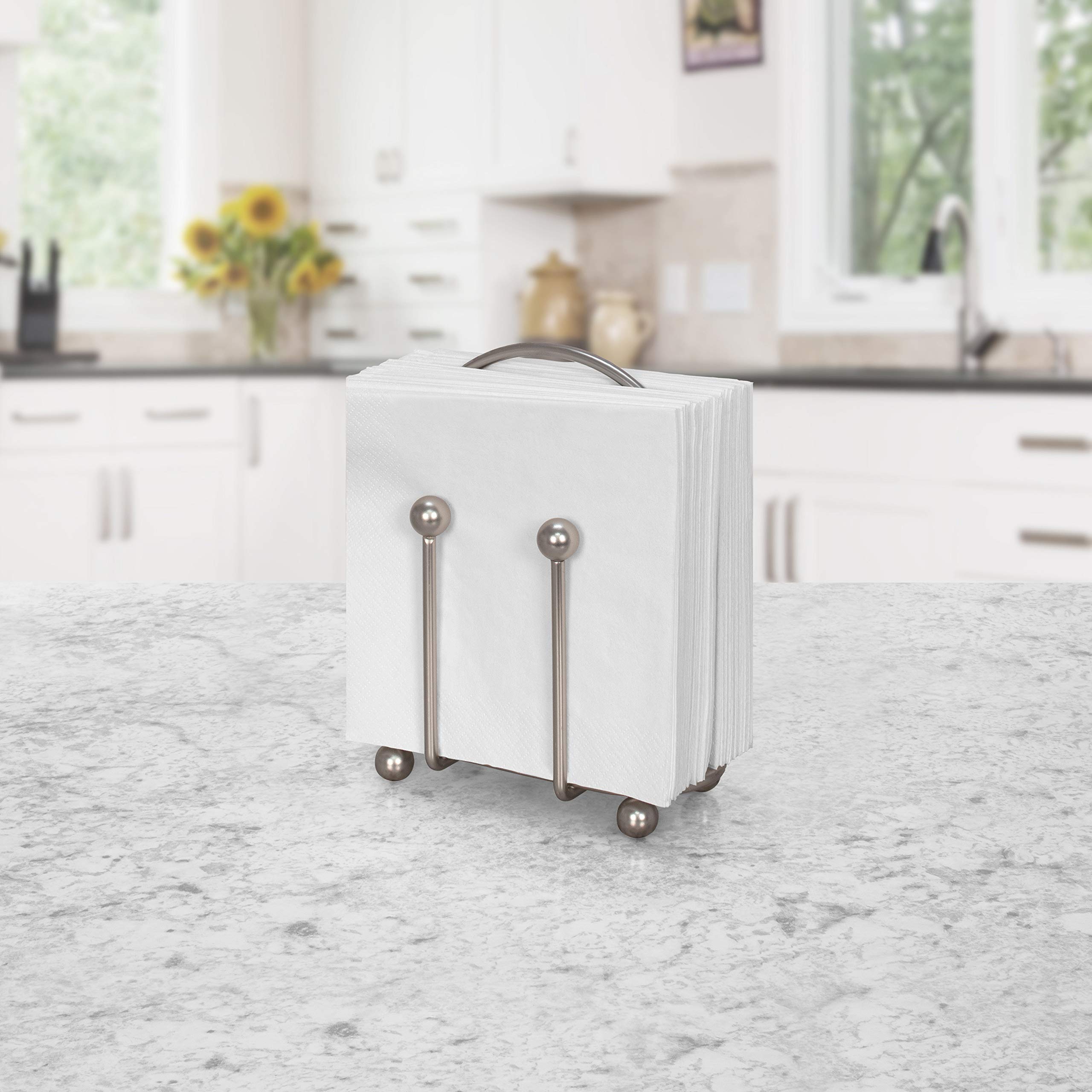 Spectrum Pantry Works Arch Vertical Napkin Holder, Satin Nickel Steel, Medium Size, Model 40878, Contemporary Design for Kitchen Organization