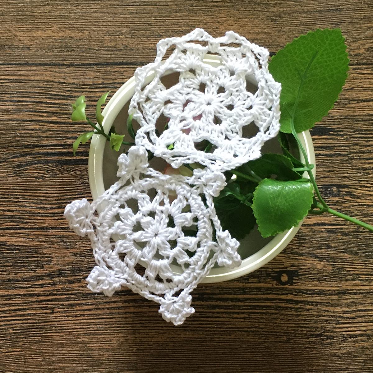 Mindplus Set Of 30 Small Hand Crochet Doilies Cotton Crocheted Lace Doilies Crochet Snowflakes Christmas Ornaments Doilies 2.5-3