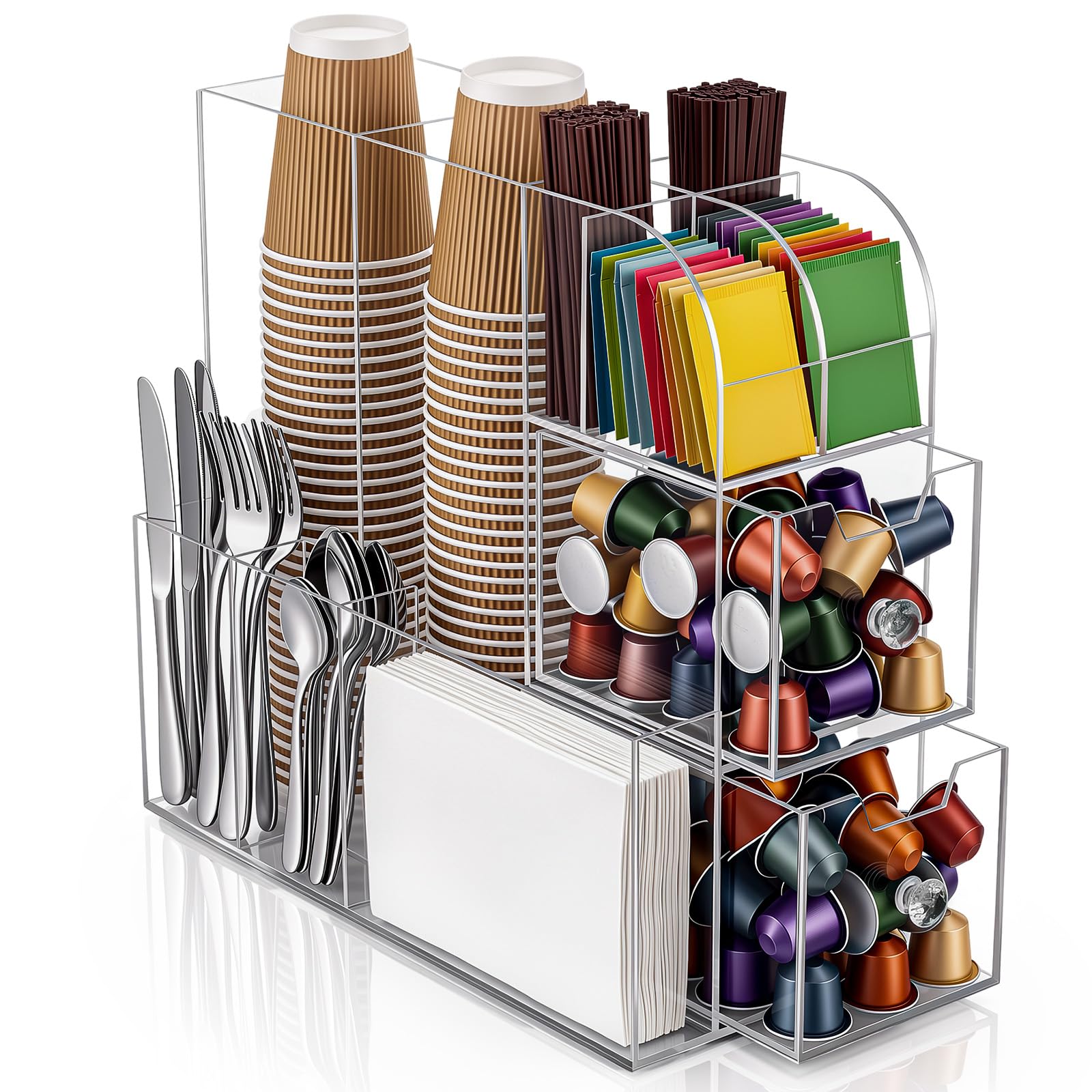 Geelin Acrylic Coffee Bar Station Organizer for Countertop
