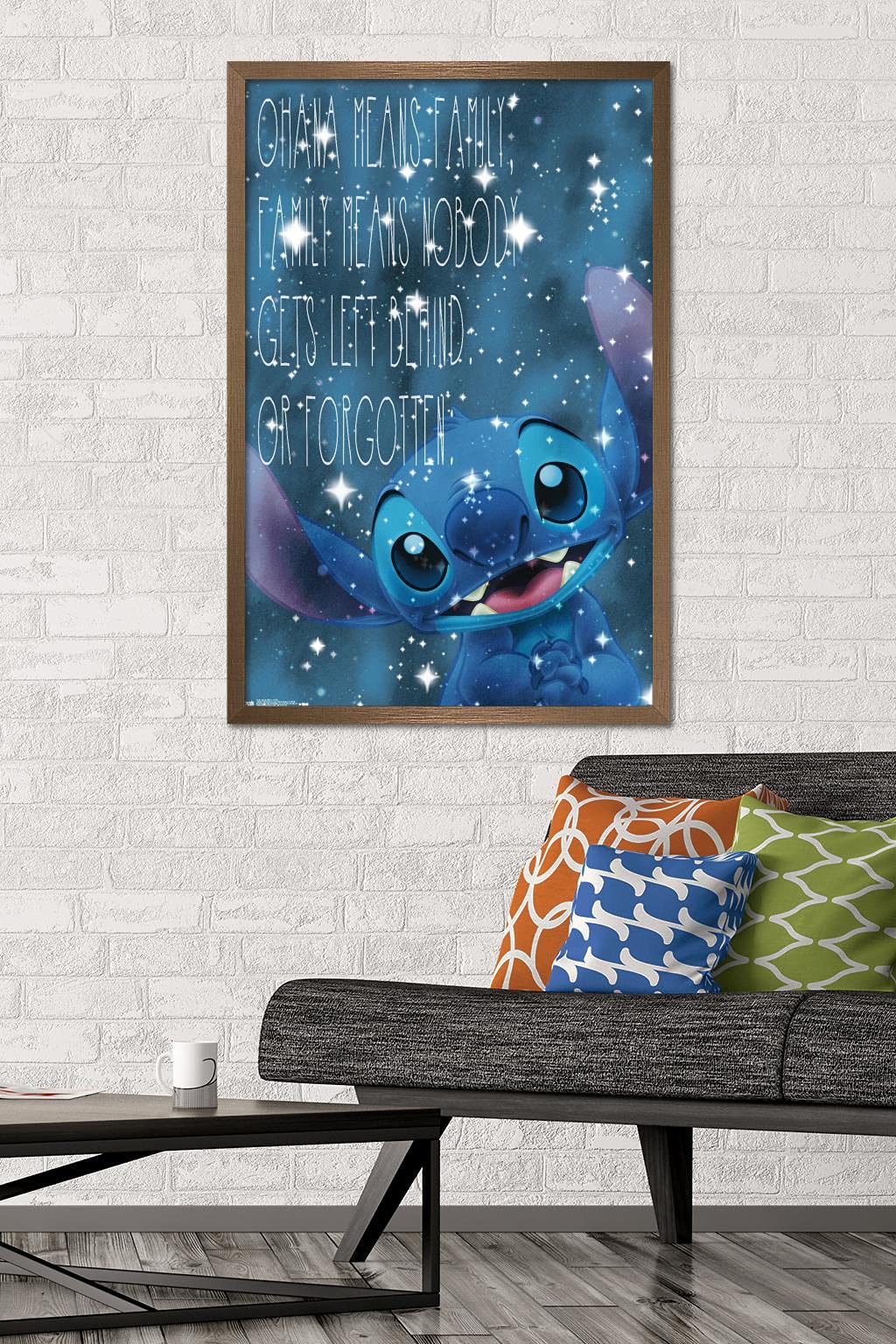 Trends International Disney Lilo And Stitch - Ohana Wall Poster, 22.375'' X 34'', Bronze Framed Version