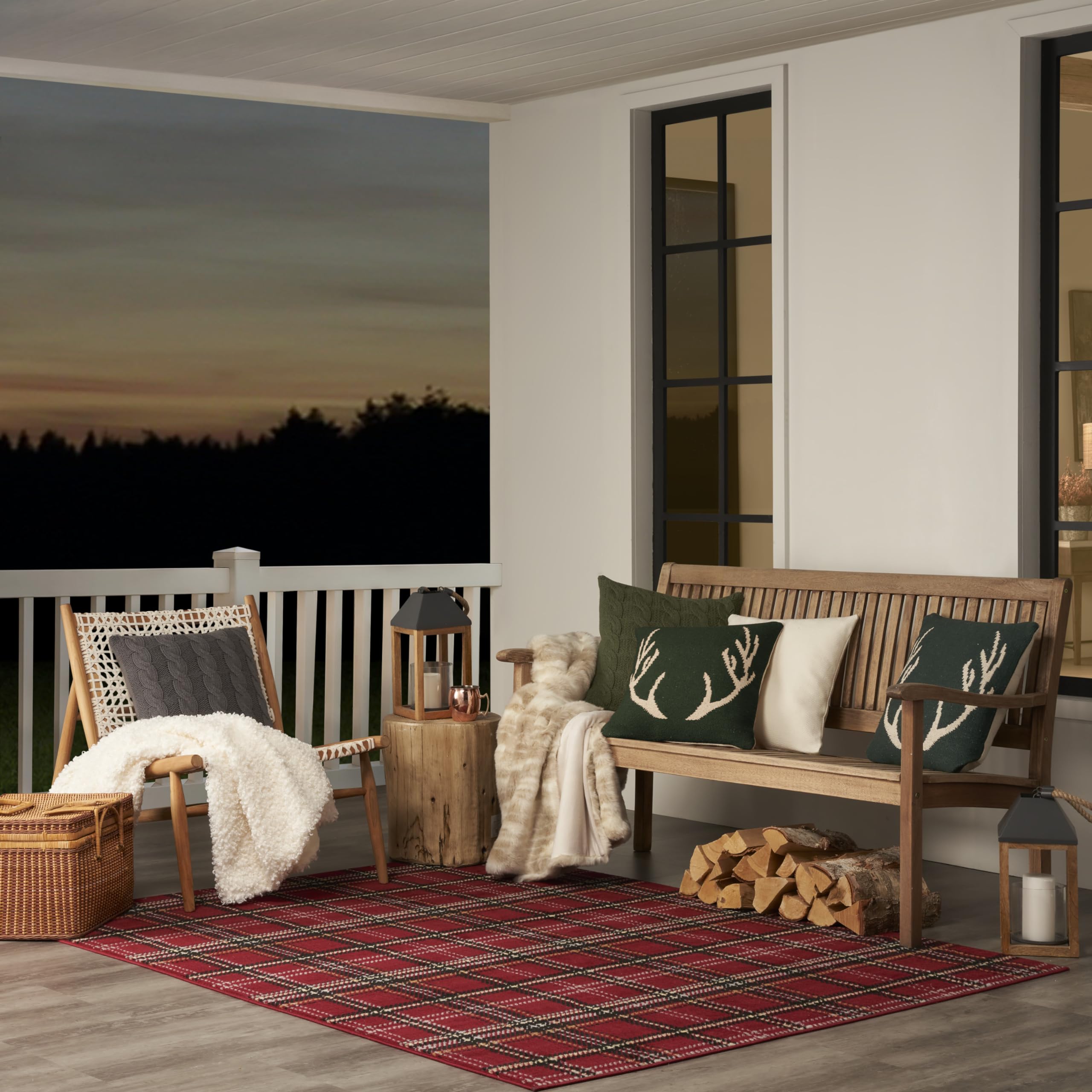 Nourison Home Grafix Red 9' x 12' Area Rug Easy Clean, Non Shedding, Bed Room, Living Room, Dining Room, Kitchen (9' x 12')