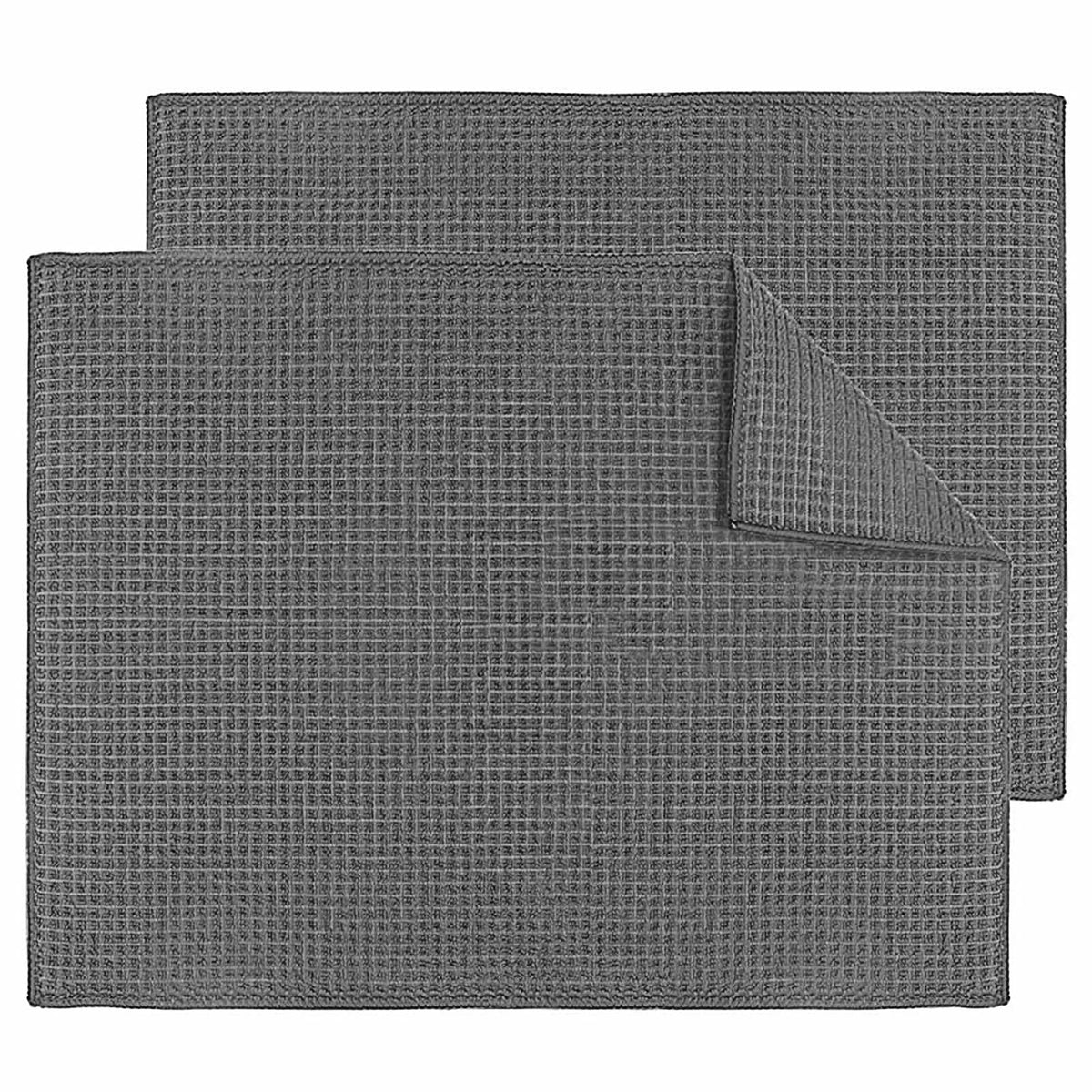 Topsky Microfiber Dish Drying Mat 2 Pack, 20 X 15 Inch Kitchen Counter Mats Reversible Baby Bottles Dish Dry Pad,Super Absorbent
