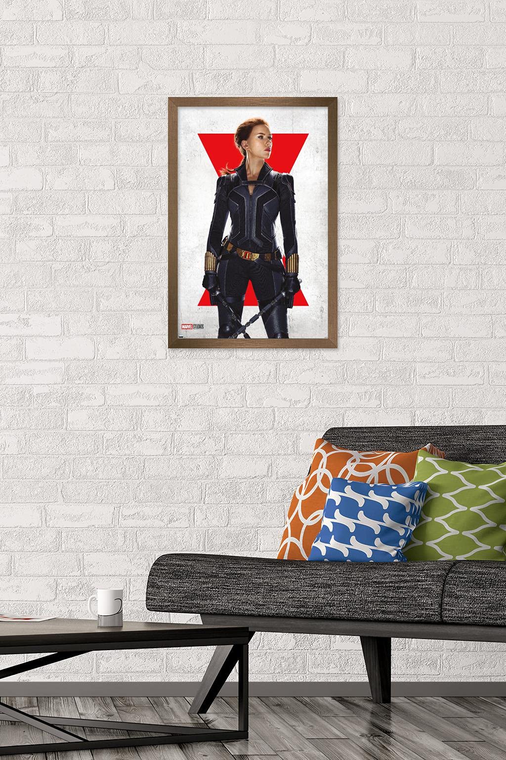Trends International Marvel Black Widow - Black Widow One Sheet Wall Poster, 14.72'' X 22.37'', Bronze Framed Version