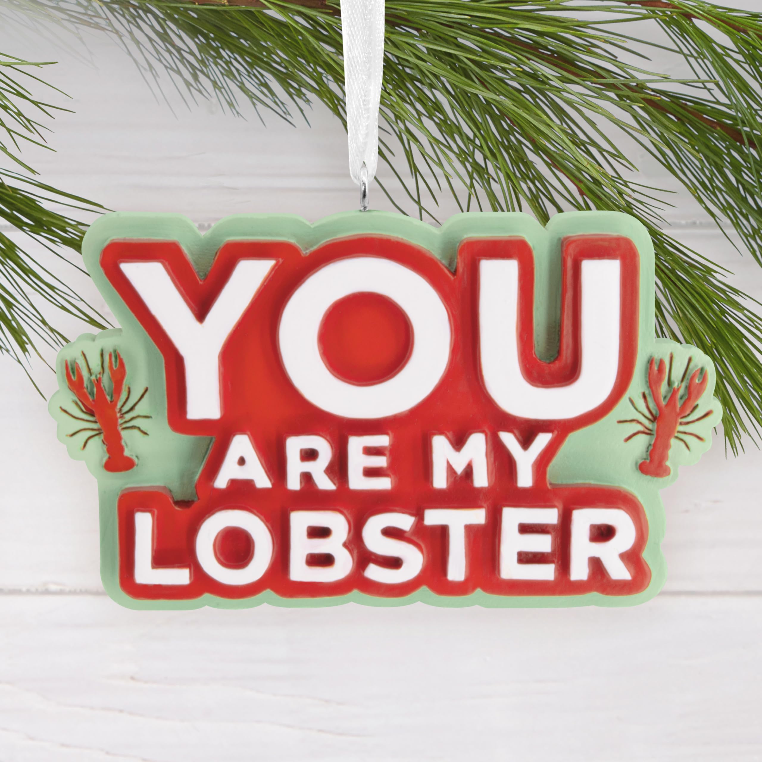 Hallmark Christmas Ornament - Friends You Are My Lobster, Resin, Model 3HCM4297