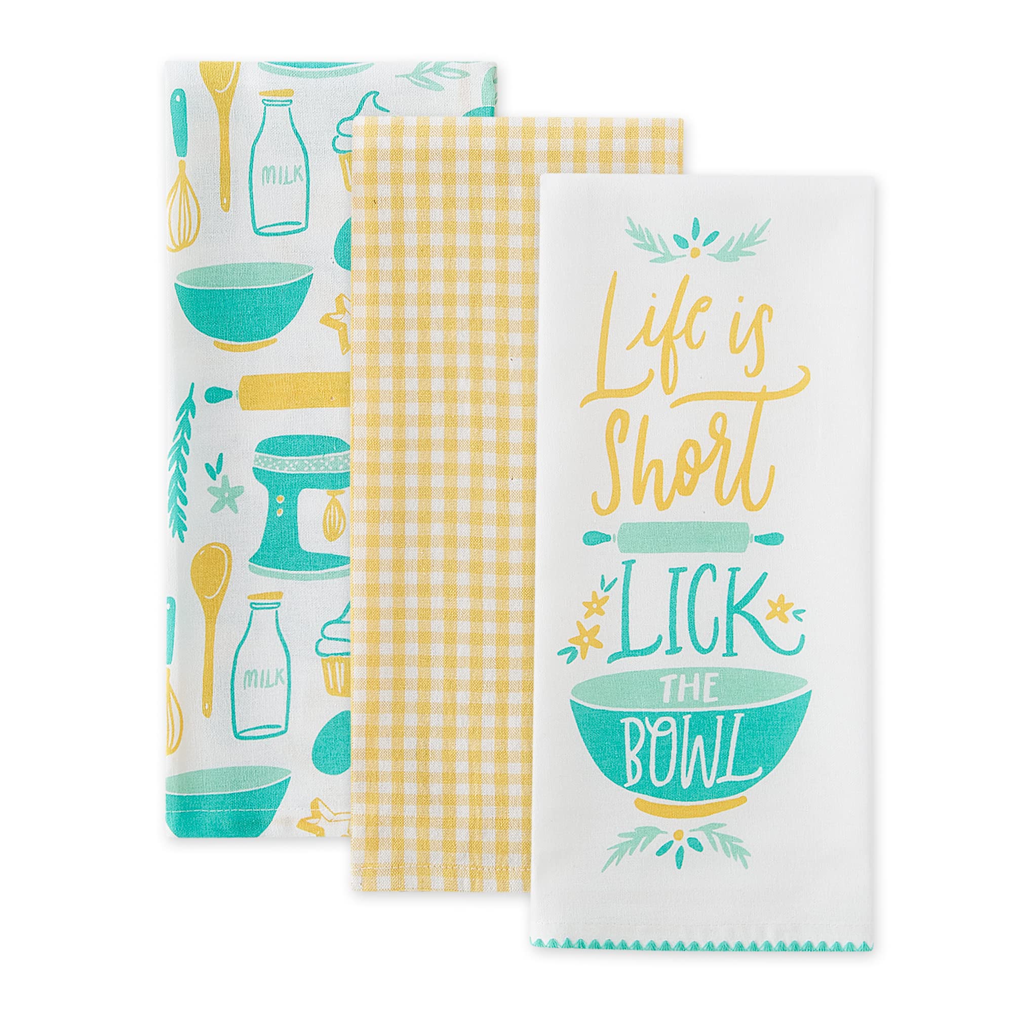 LIFE IS SHORT DISHTOWEL SET/3