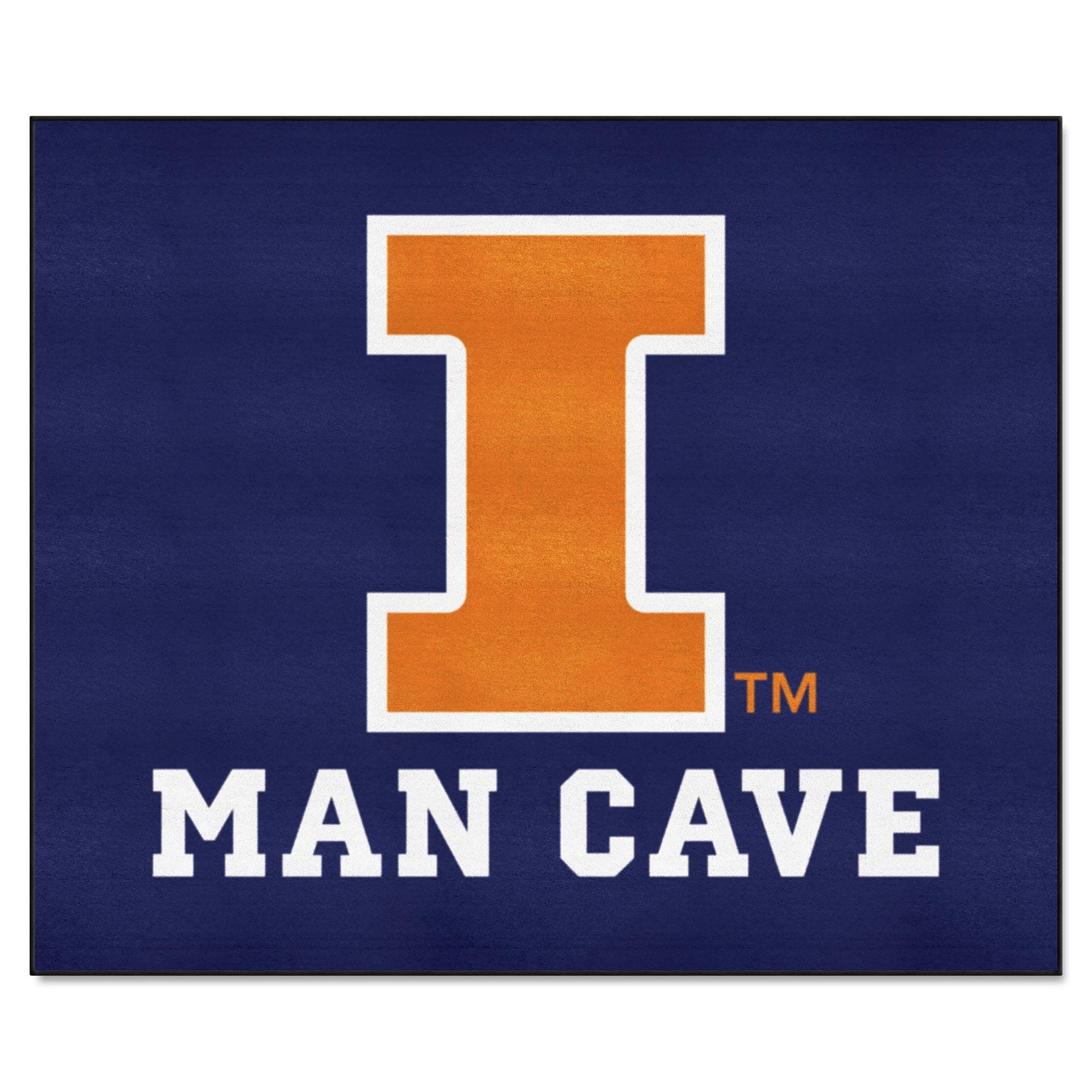 FANMATS NCAA University of Illinois Sports Team Logo Nylon Man Cave Tailgater Rug - 5 x 6