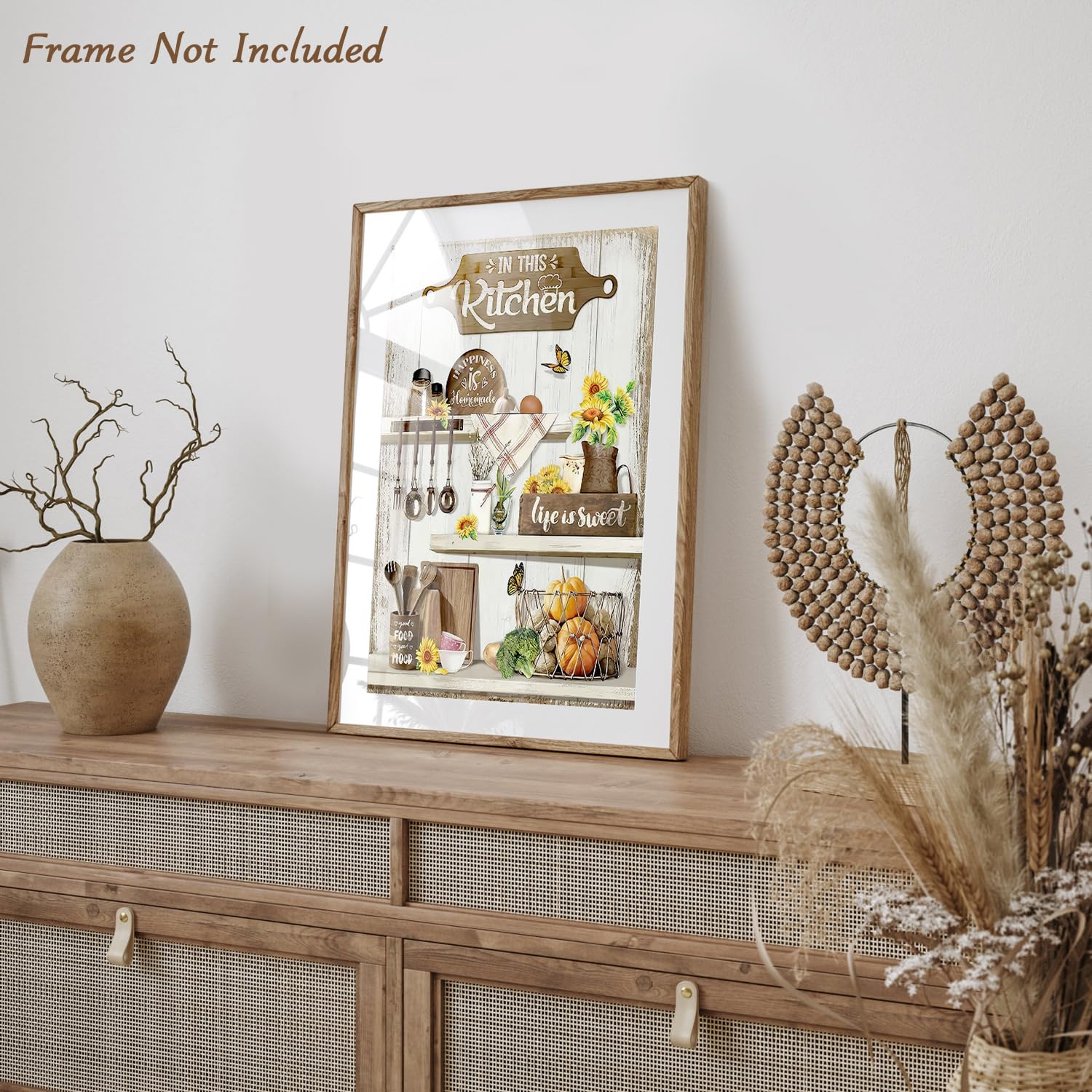 Dazzlewall Country Kitchen Wall Art Rustic Farmhouse Life Is Sweet Good Food Good Mood Quotes Sunflower Kitchen Pictures Wall De