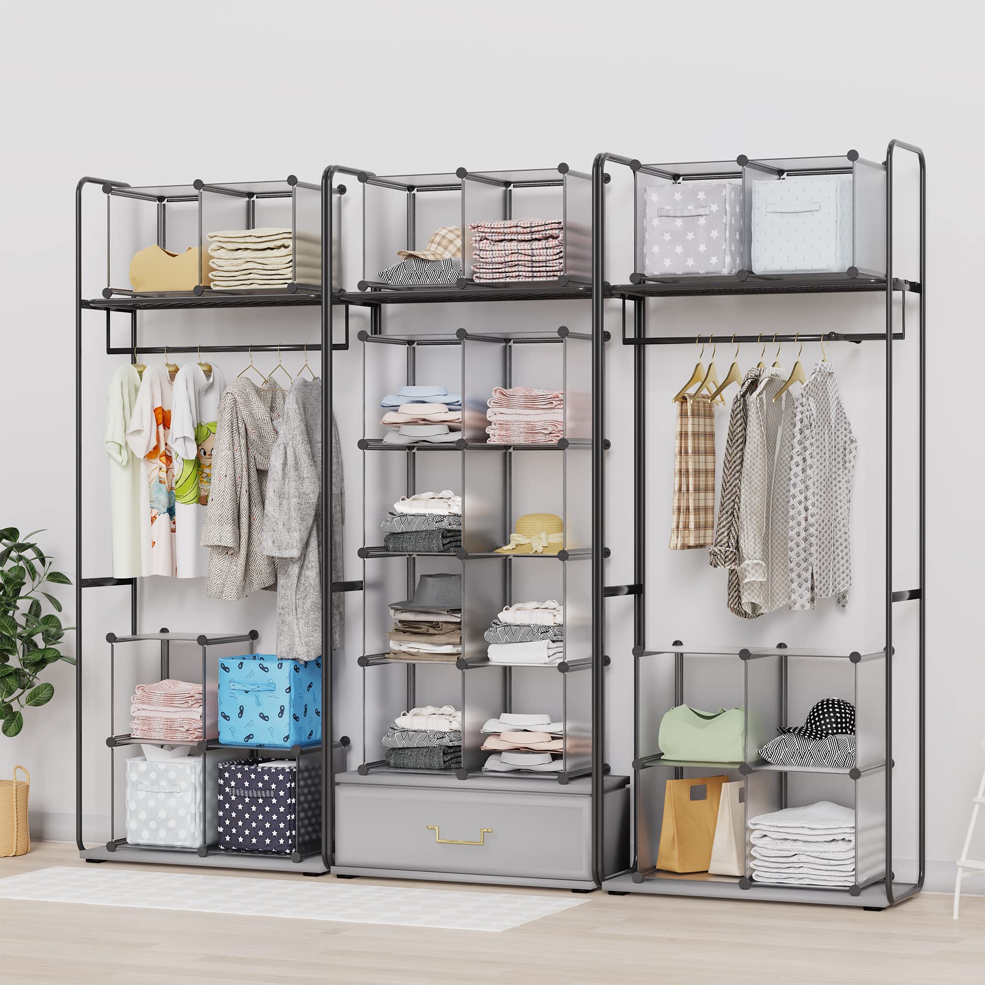 HOMIDEC  9-Cube Closet Organizers  Portable Storage Shelves For Clothes  Garment Racks  Closet  Wardrobe