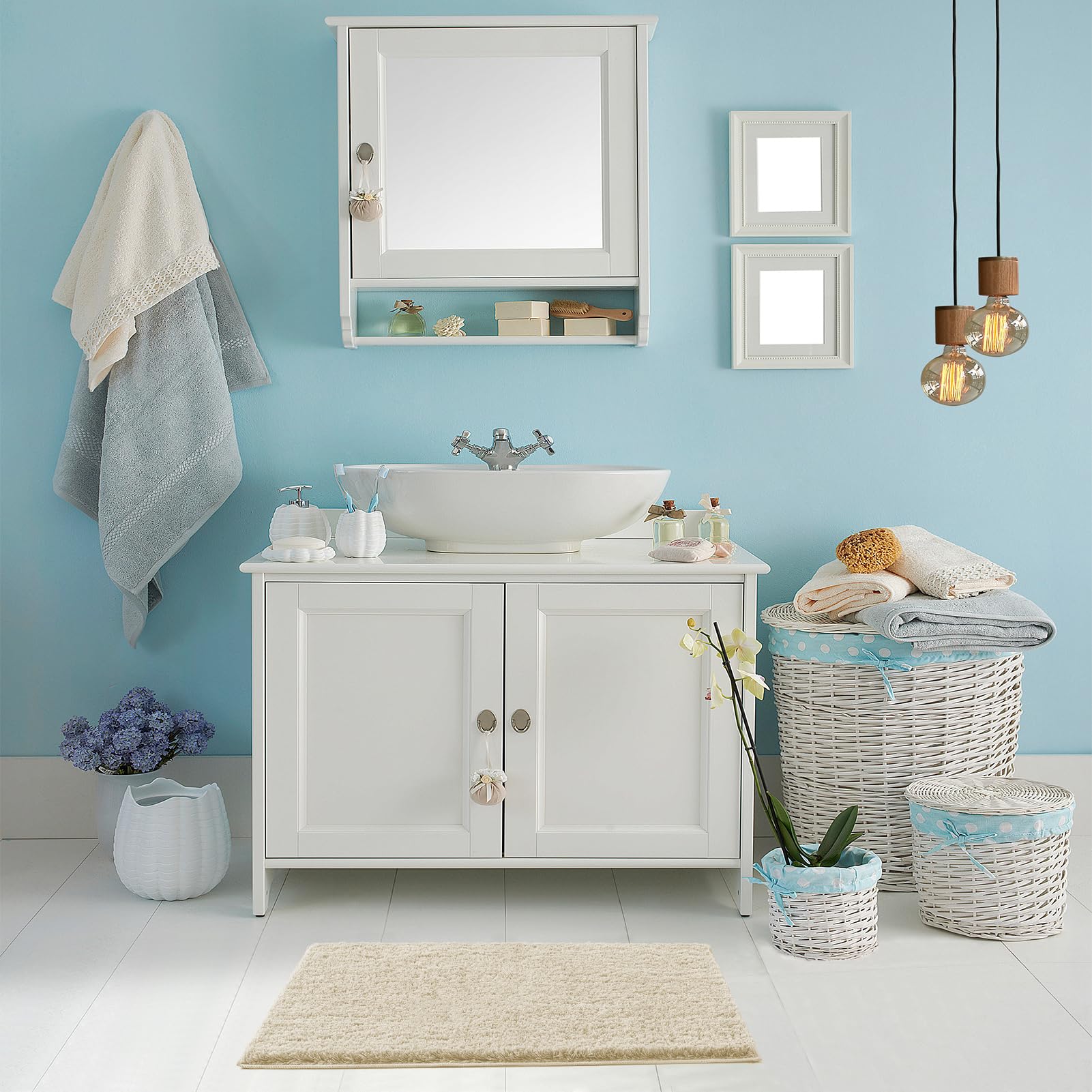 Cozecube Beige Bathroom Rug 36'' X 24'', Bath Mats For Bathroom Non Slip, Ultra Soft Bath Rugs For Bathroom Washable, Plush Micr