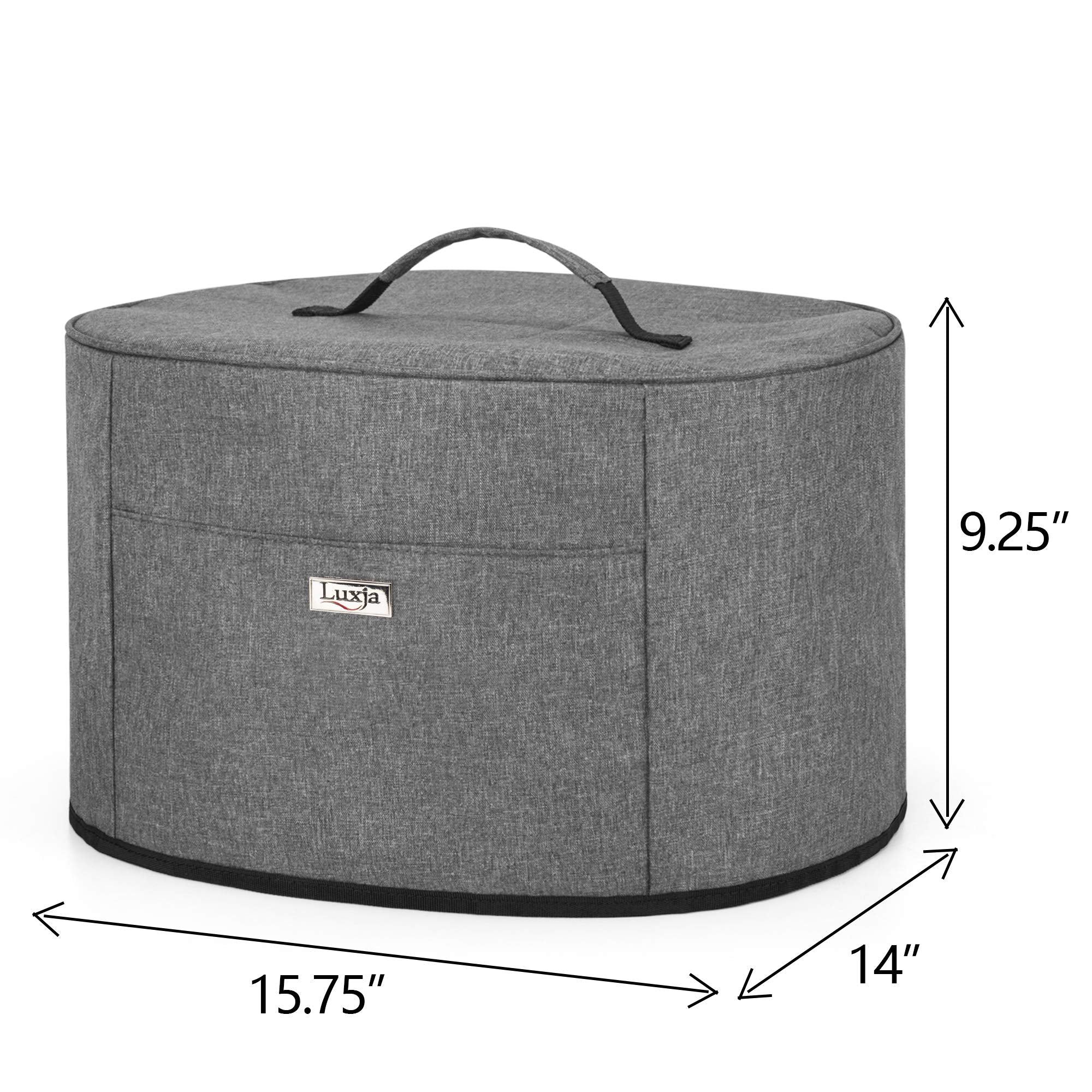 Luxja Slow Cooker Cover (Aluminum Foil Lining), Slow Cooker Dust Cover Fits Most 6-8 Quart Oval Slow Cooker, Gray