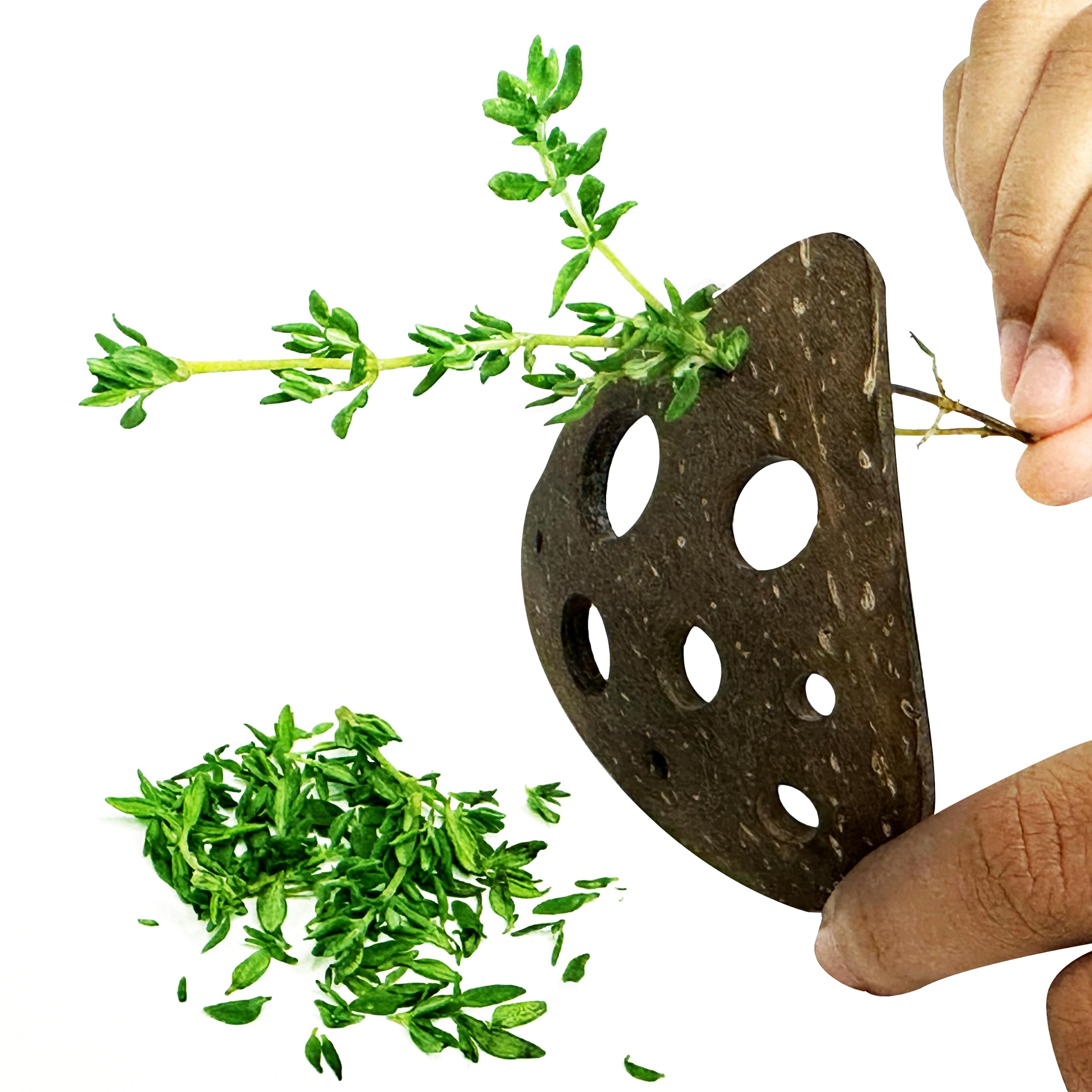 Naturolic All-Natural Herb Stripping Tool | Herb Stripper With 9 Holes | Herb Peeler For Thyme, Cilantro, Rosemary, Basil, Kale,