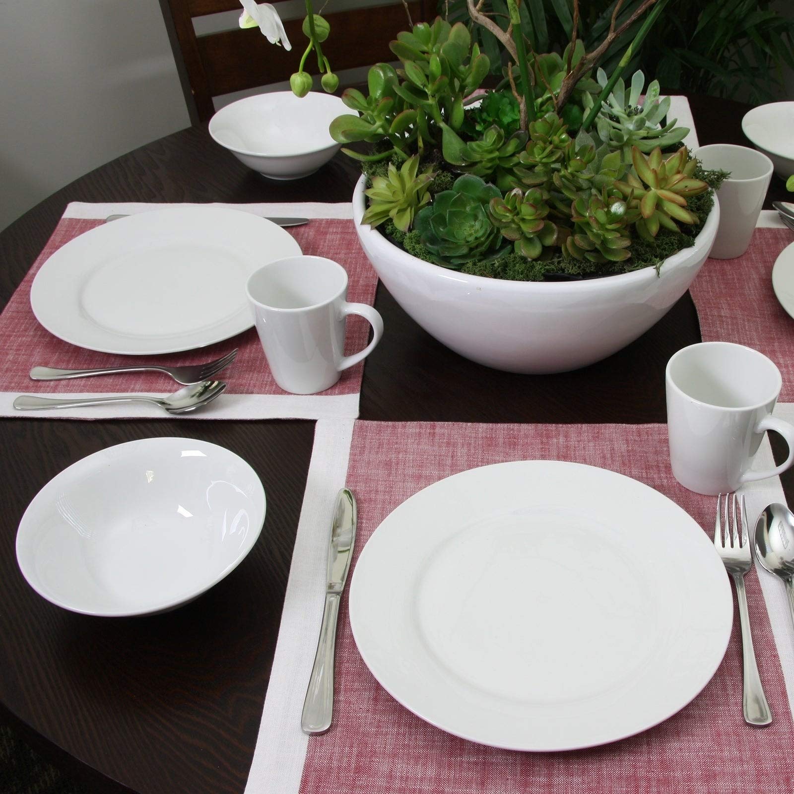 Gibson Home Noble Court Fine Ceramic 12 Piece Dinnerware Set in White