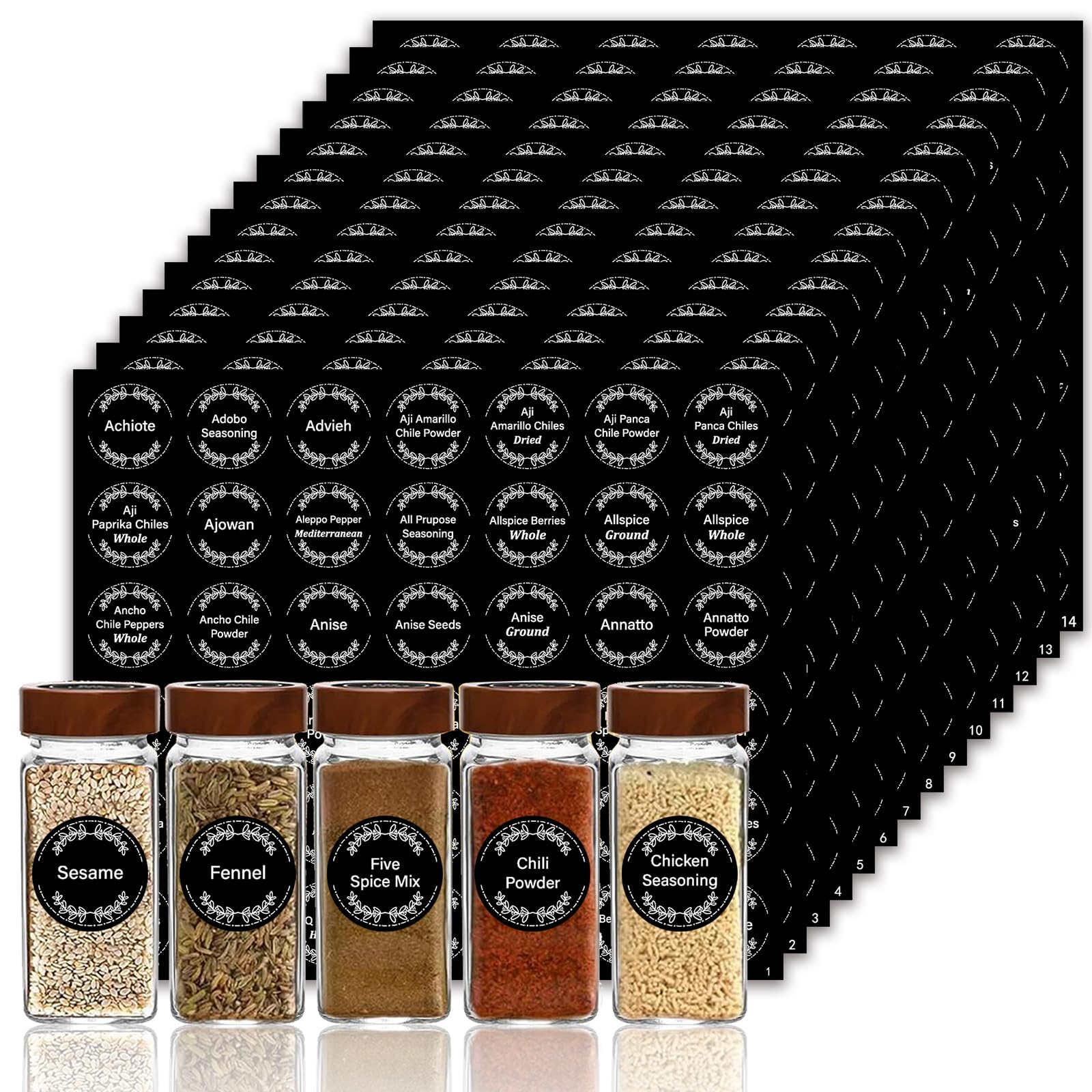 672 Removable Spice Labels Waterproof & Tear-Resistant - 1.2