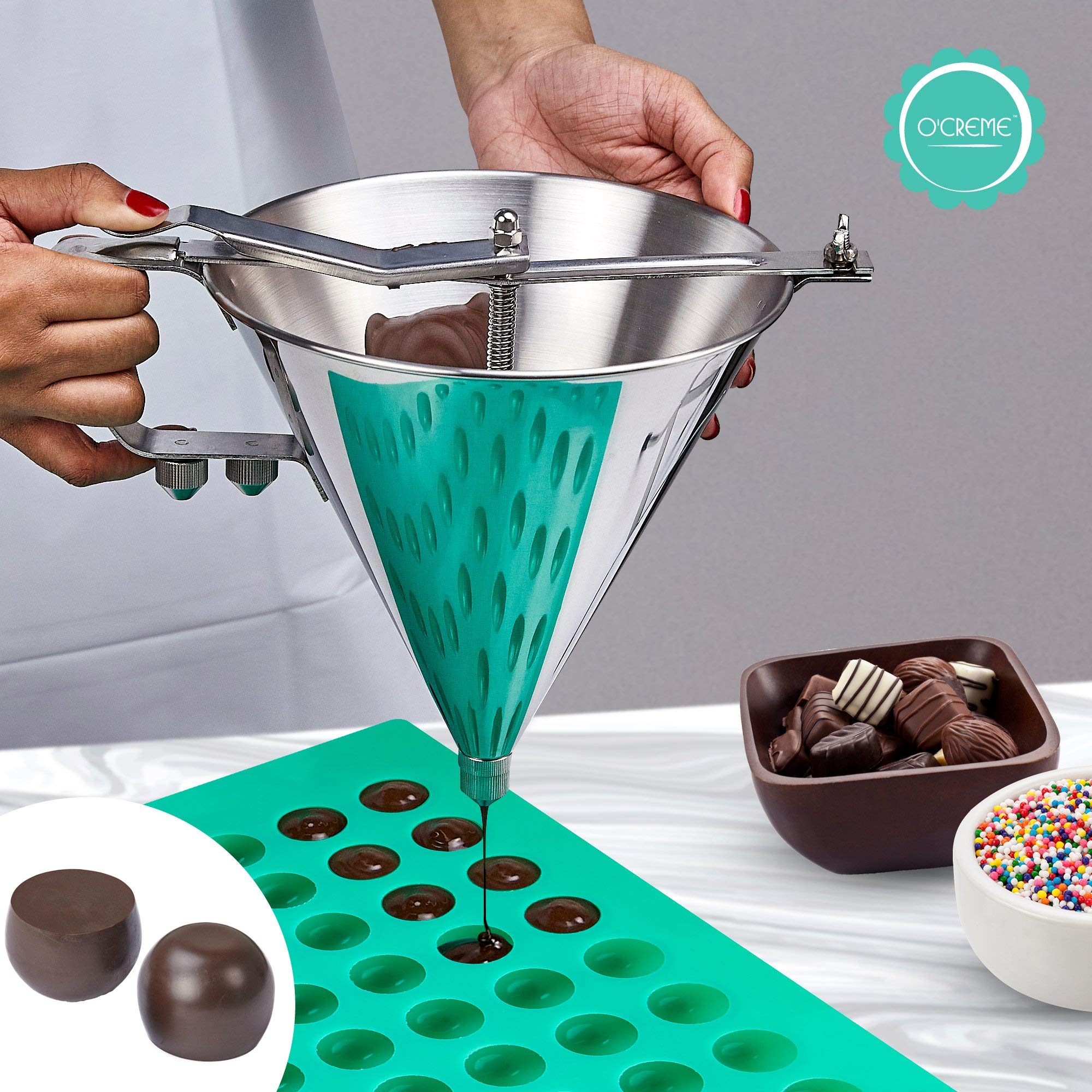 Ocreme Round Silicone Mold For Chocolate Truffles, Ganache, Jelly, Pralines And Caramels (30Mm Diameter X 25Mm High)