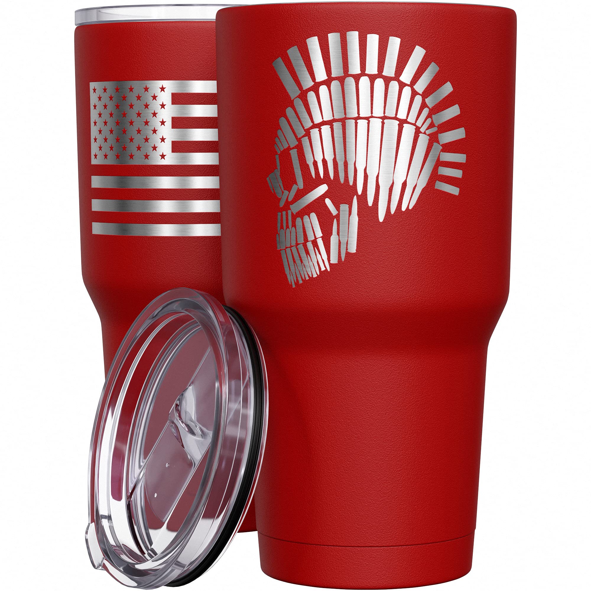 We The People Holsters - Ammo Spartan - Coffee Tumbler - American Flag Coffee Travel Mug - Engraved Tumbler - Double Insulated T