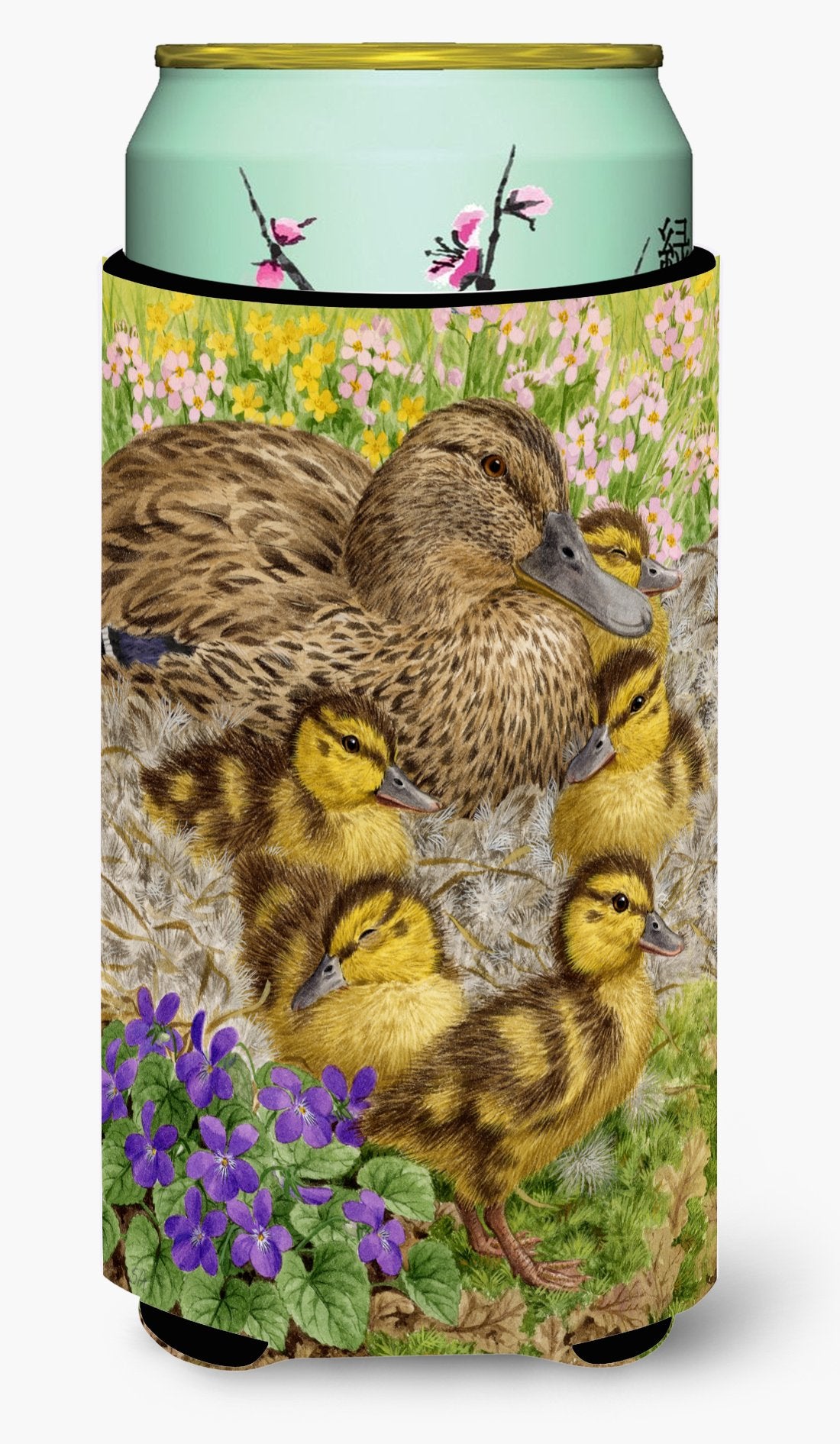 Caroline'S Treasures Asa2084Tbc Female Mallard Duck And Ducklings Tall Boy Hugger Can Cooler Sleeve Hugger Machine Washable Drin