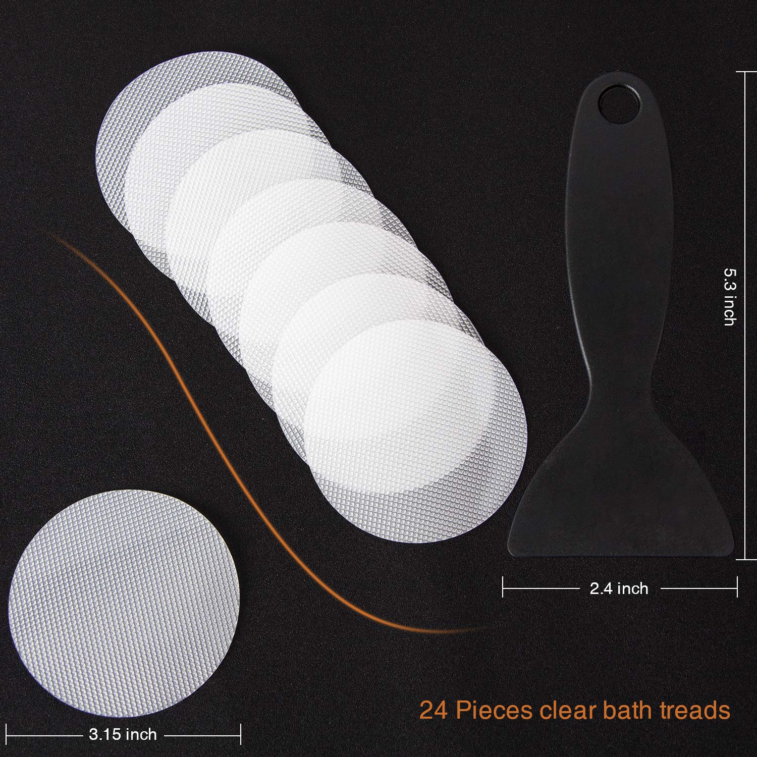 Secopad 36Pcs Non-Slip Bathtub Stickers, Safety Bathroom Tubs Showers Treads Adhesive Decals Scraper