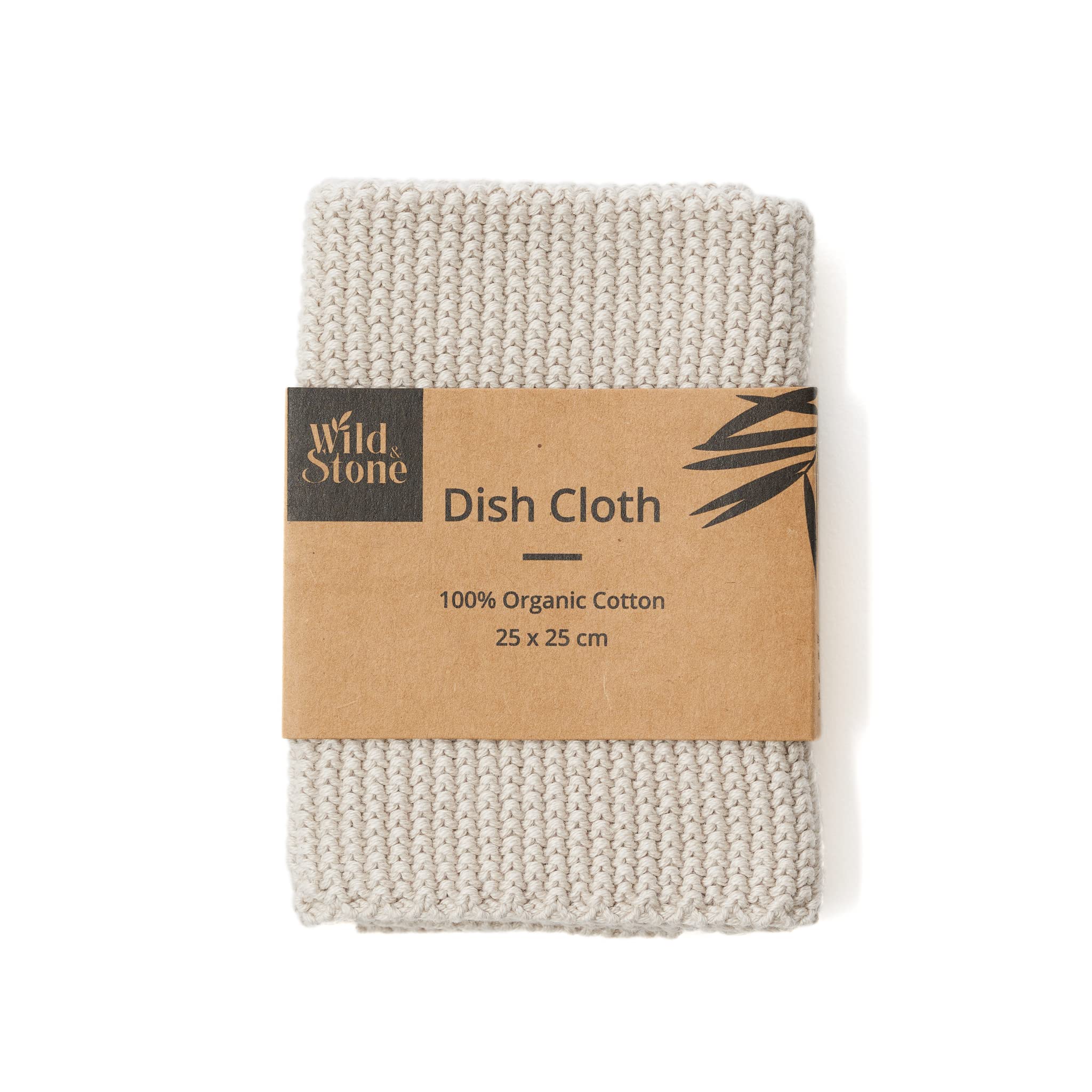 Wild & Stone | Organic Cotton Dish Cloth | Eco-Friendly Kitchen Cloth | Biodegradable & Compostable Cleaning Cloth | Beach Sand