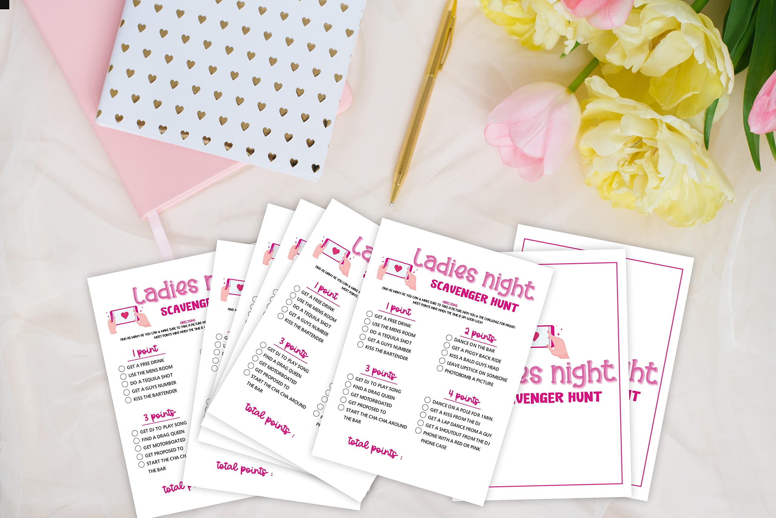 Girls Night Party Game - Ladies Night Party Games - Scavenger Hunt Game Pack - Fun Girls Night In/Girls Night On - Bridal Shower