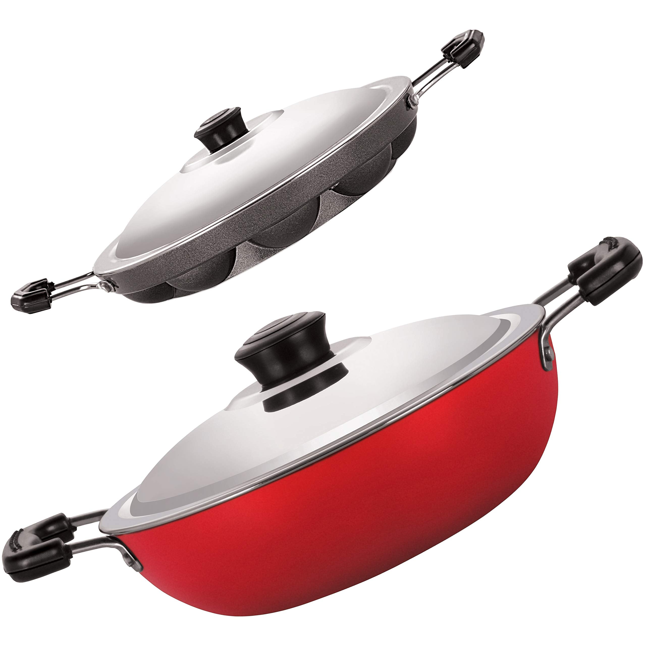 Nirlon NonStick Aluminium Gas Compatible Cookware Utencils, 2 Piece Set