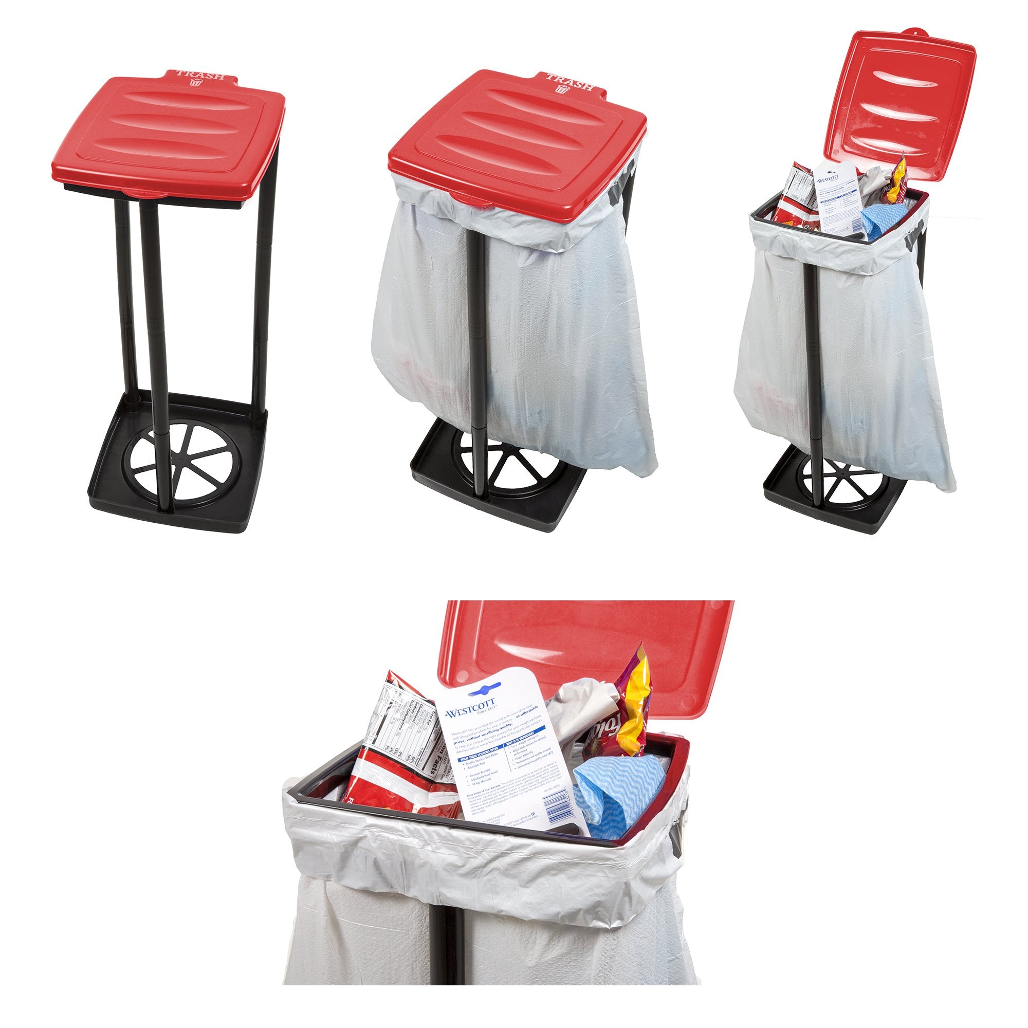 Portable Trash Bag Holder - Collapsible Trashcan For Garbage - Indoor/Outdoor Use Ideal For Camping, Recycling, And More By Wake