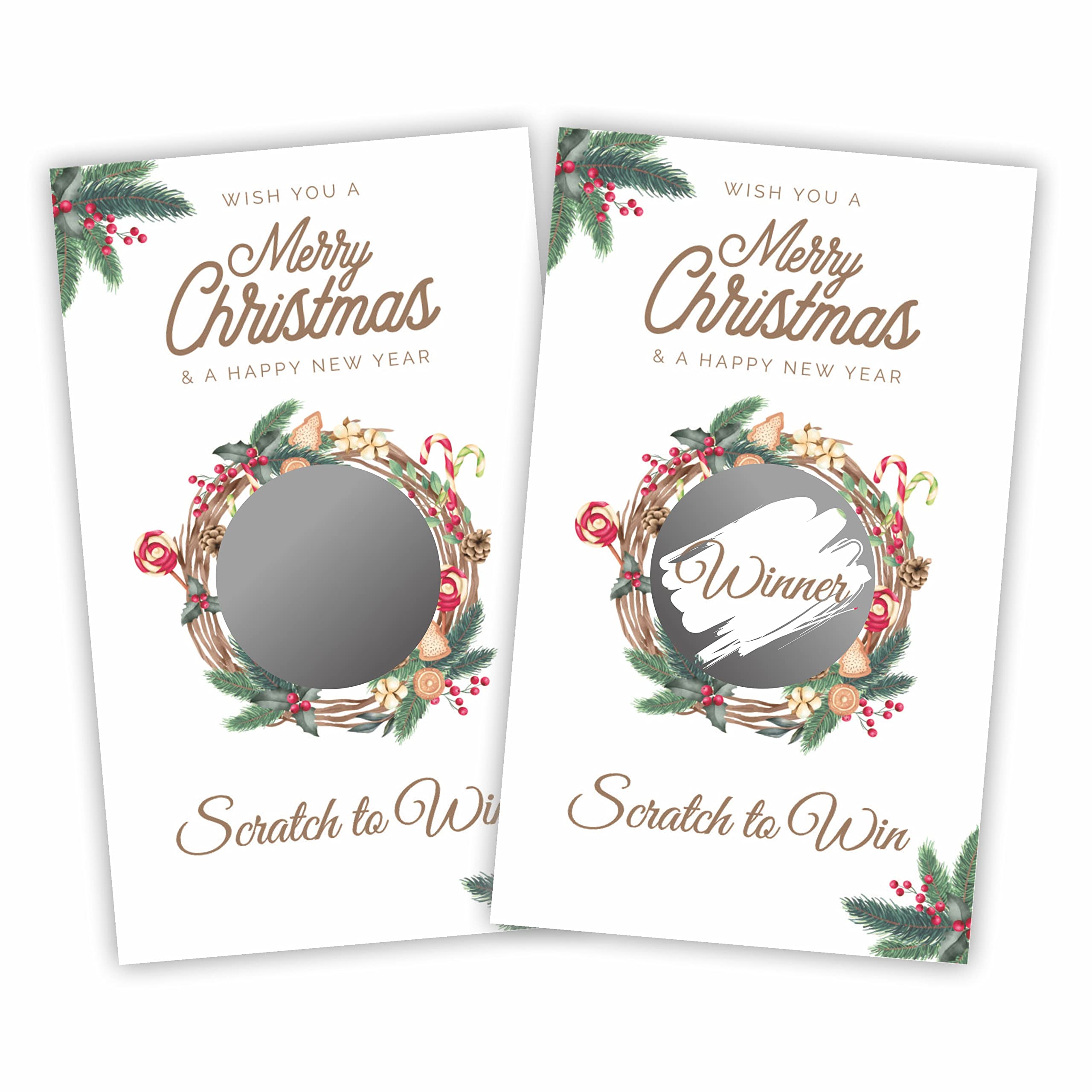 Christmas Scratch Off Game Cards, Christmas Party Game Cards, Festive Holiday Raffle Ticket For Prizes Adults Kids Groups, Chris