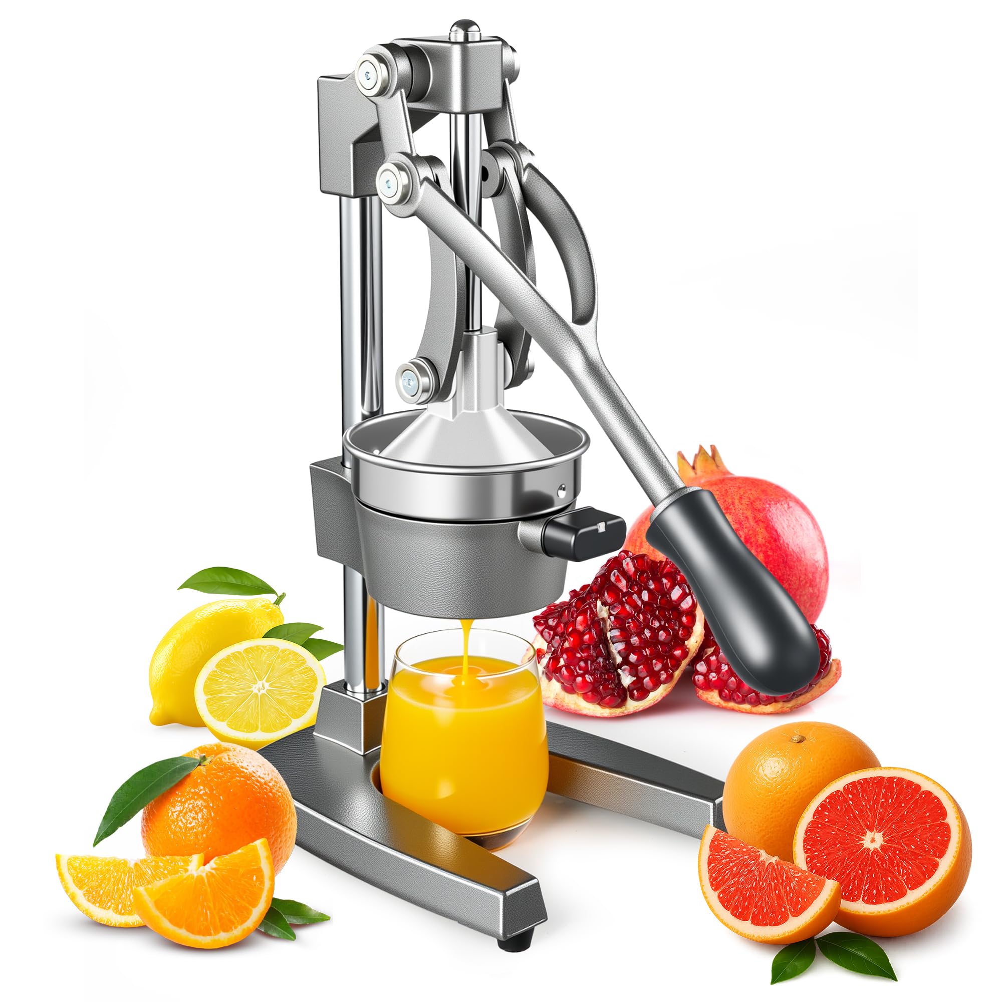 YODHOSA Cast Iron Juicer,Commercial Hand Press Squeezer,Heavy Duty Countertop Citrus for Fresh Orange Lemon Juice with Stainless