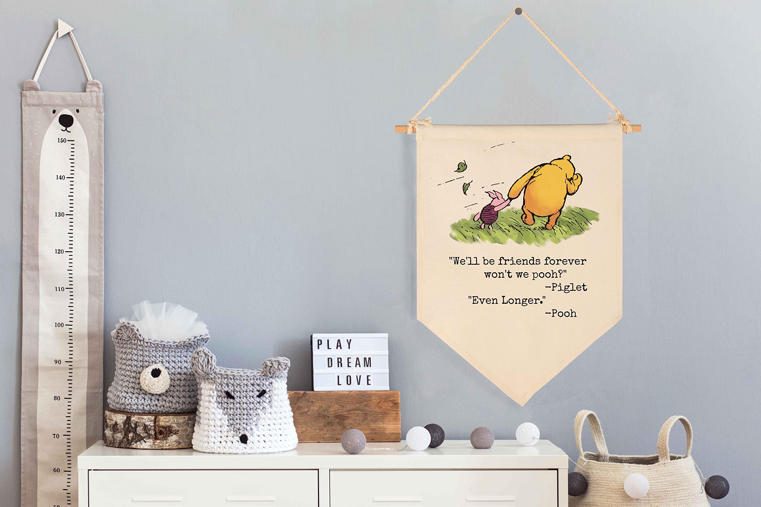 Fysia We'Ll Be Friends Forever-Christmas Birthday Party Bunting-Baby Gift Shower-Winie Wall Flag Decor Gift The Pooh-Banner Sign