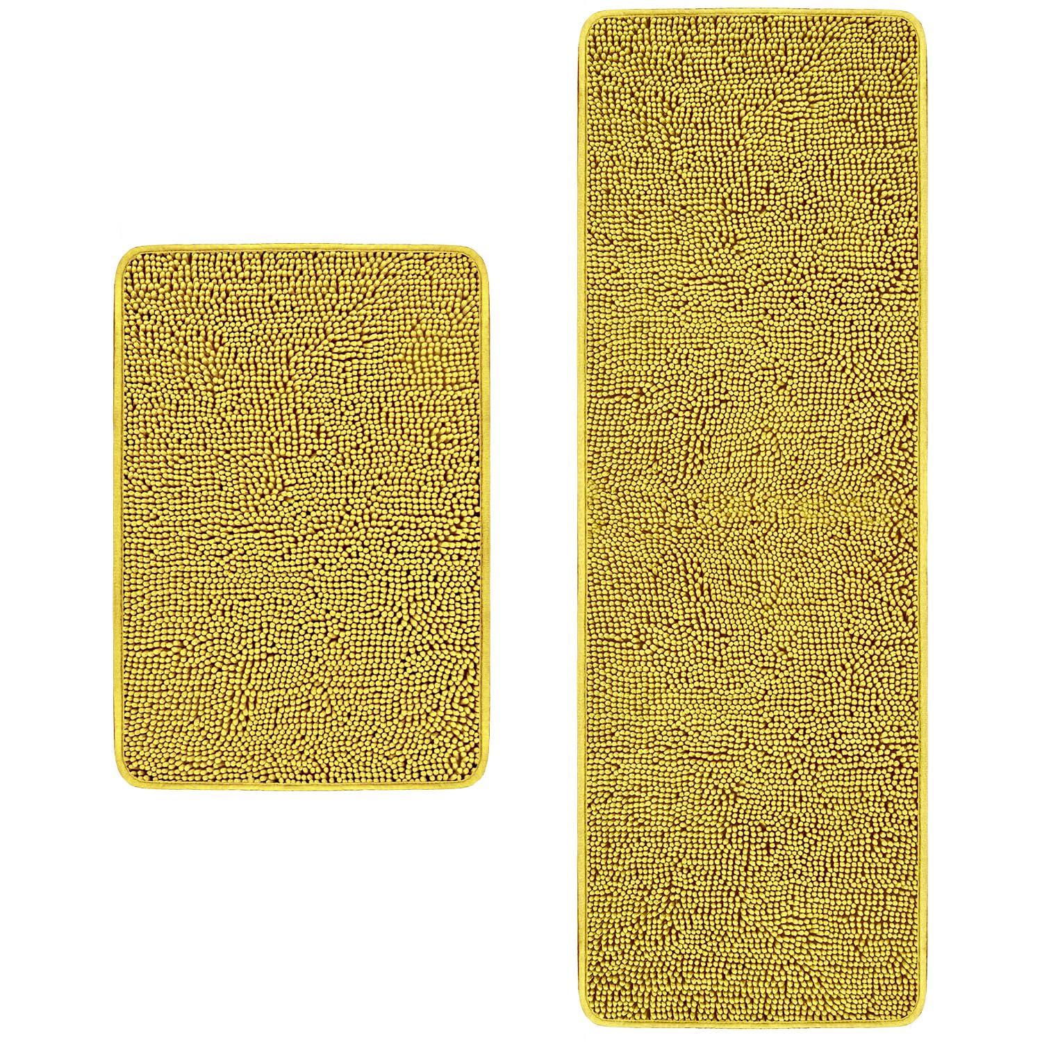 Pureswan Bathroom Rugs Sets 2 Piece - Absorbent And Washable Bath Mat, Non-Slip, Thick Soft Chenille Bath Rugs For Bathroom Floo