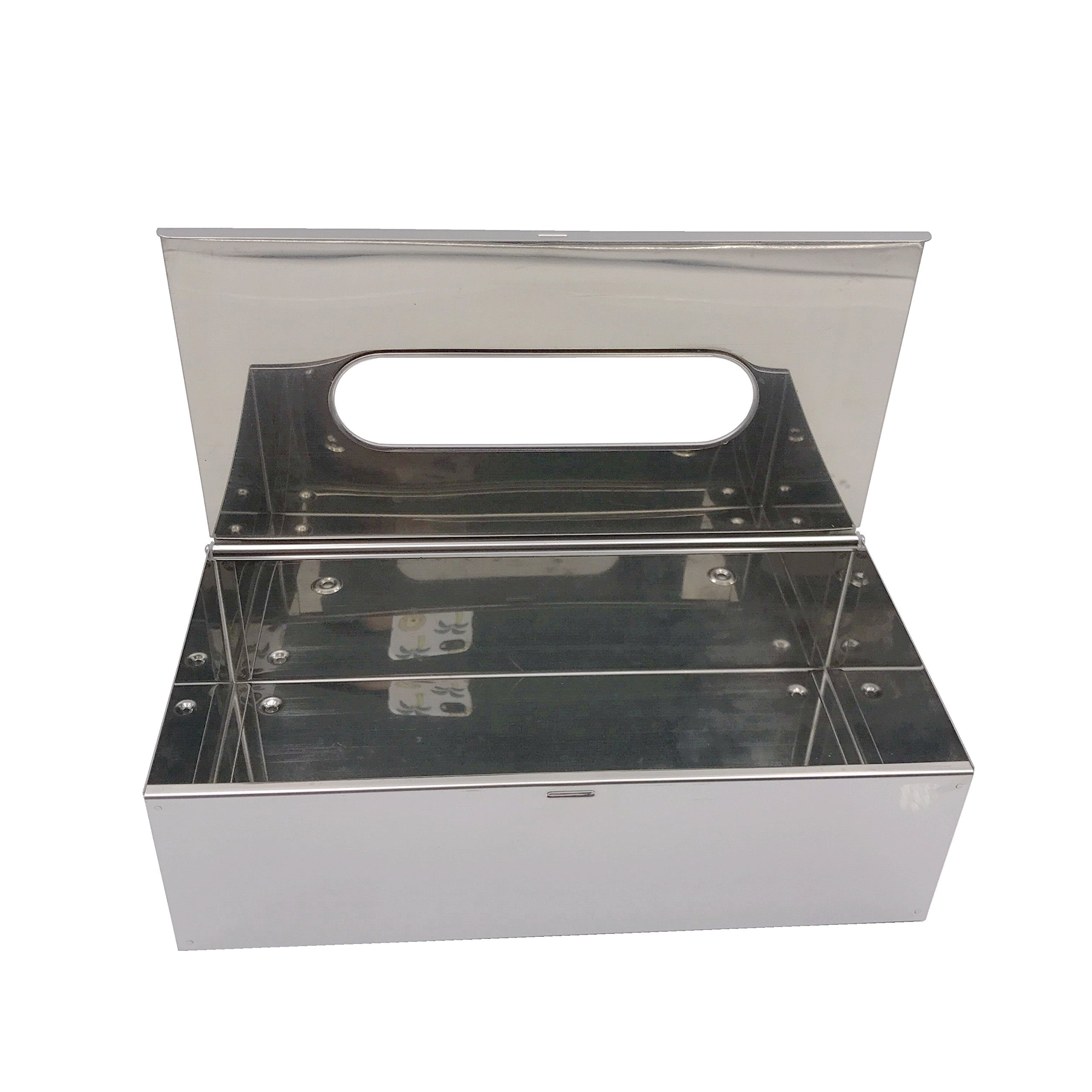 M2Cbridge Metal Facial Tissue Box Cover Holder Lay On Wall Mounted, Mirror Polishing 18/8 Stainless Steel (Rectangle)