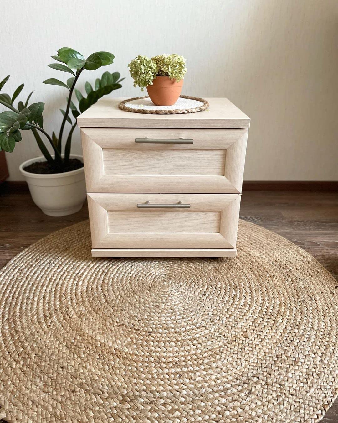 Homeable Jute Braided Area Rug, (108X108 Inches) Rustic Vintage Braided Reversible Rectangular Rug, Shag Rugs For Bedroom, Jute 