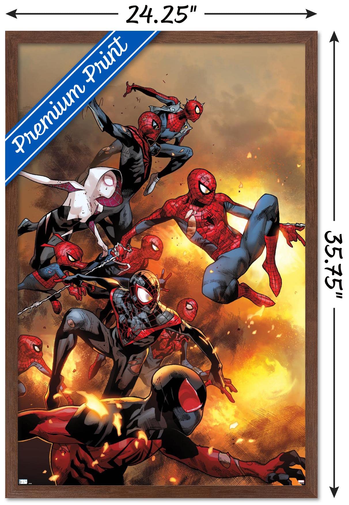 Trends International Marvel Comics - Spider-Verse - The Amazing Spider-Man #13 Wall Poster, 22.37'' X 34.00'', Mahogany Framed V