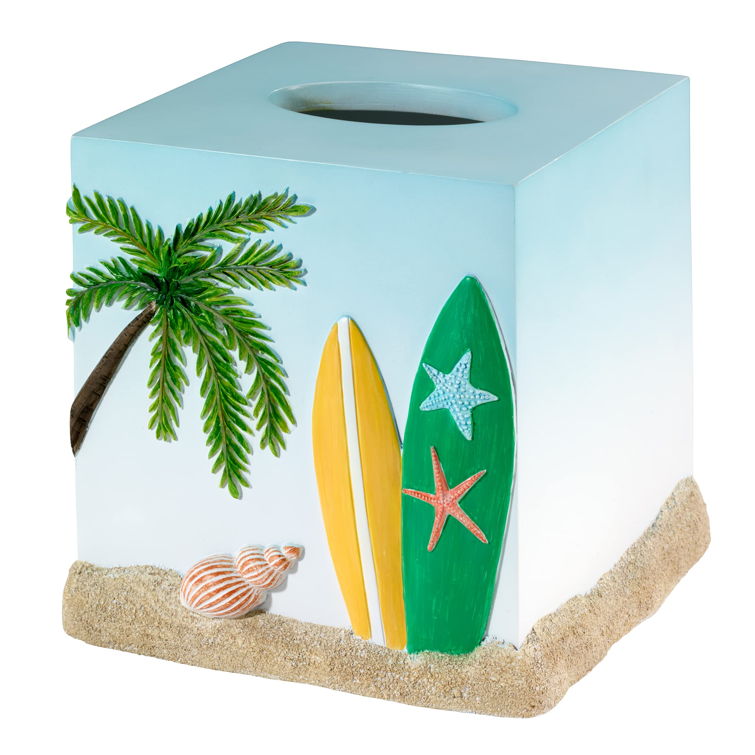 Avanti Linens - Tissue Box Cover, Guest Bathroom Essentials, Beach Home Decor (Surf Time Collection)