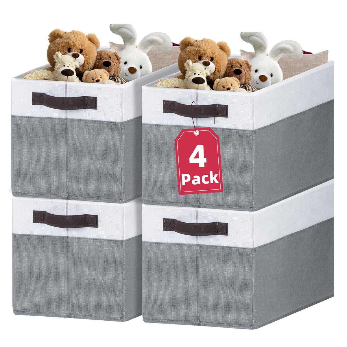 Criusia Extra Large Storage Bins 4 Pack - 16X12In Closet Organizers And Storage Baskets For Organizing Clothes Toy Blanket - Fab