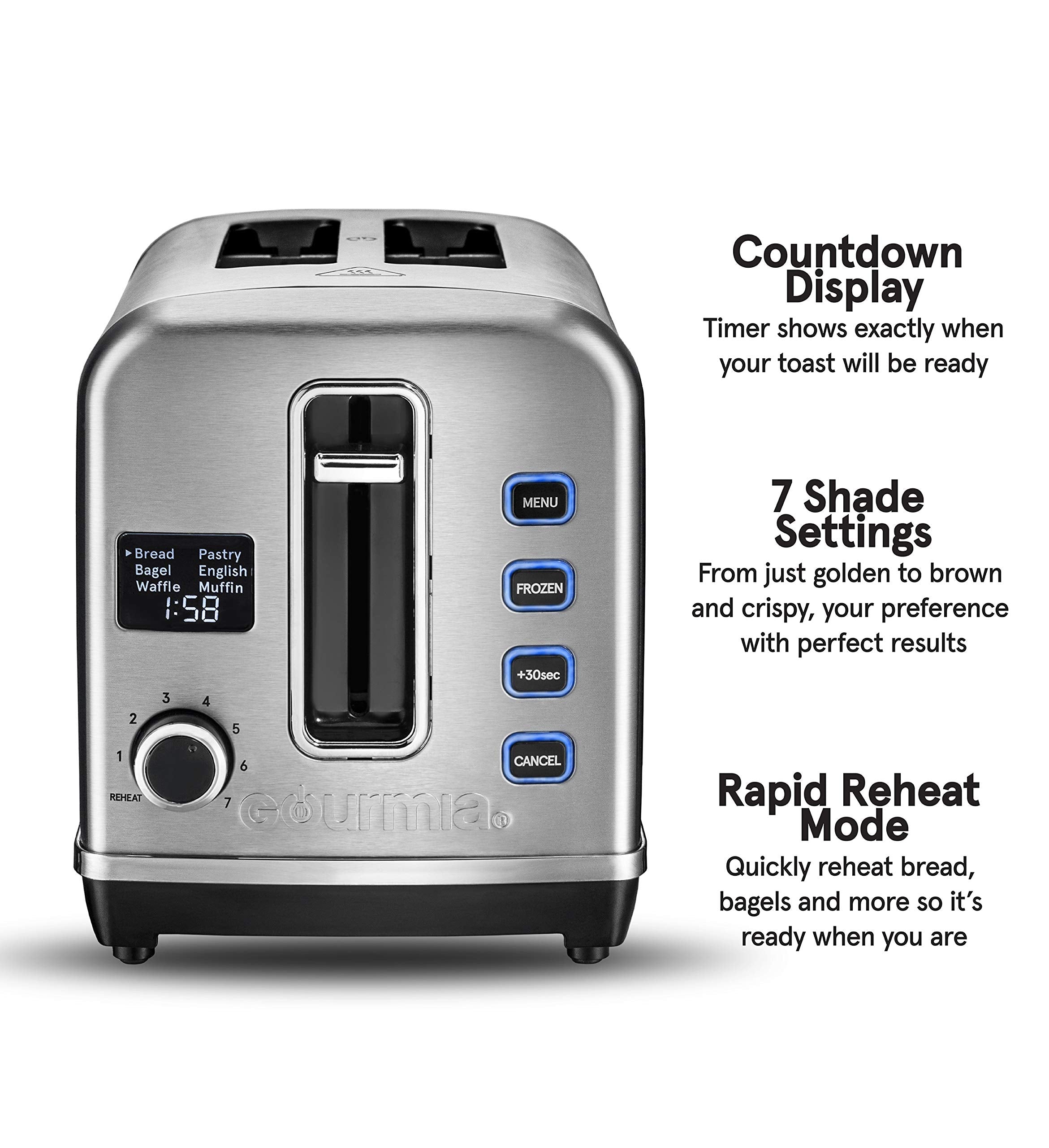Gourmia Gdt2650 Digital Multi-Function Stainless Steel Toaster