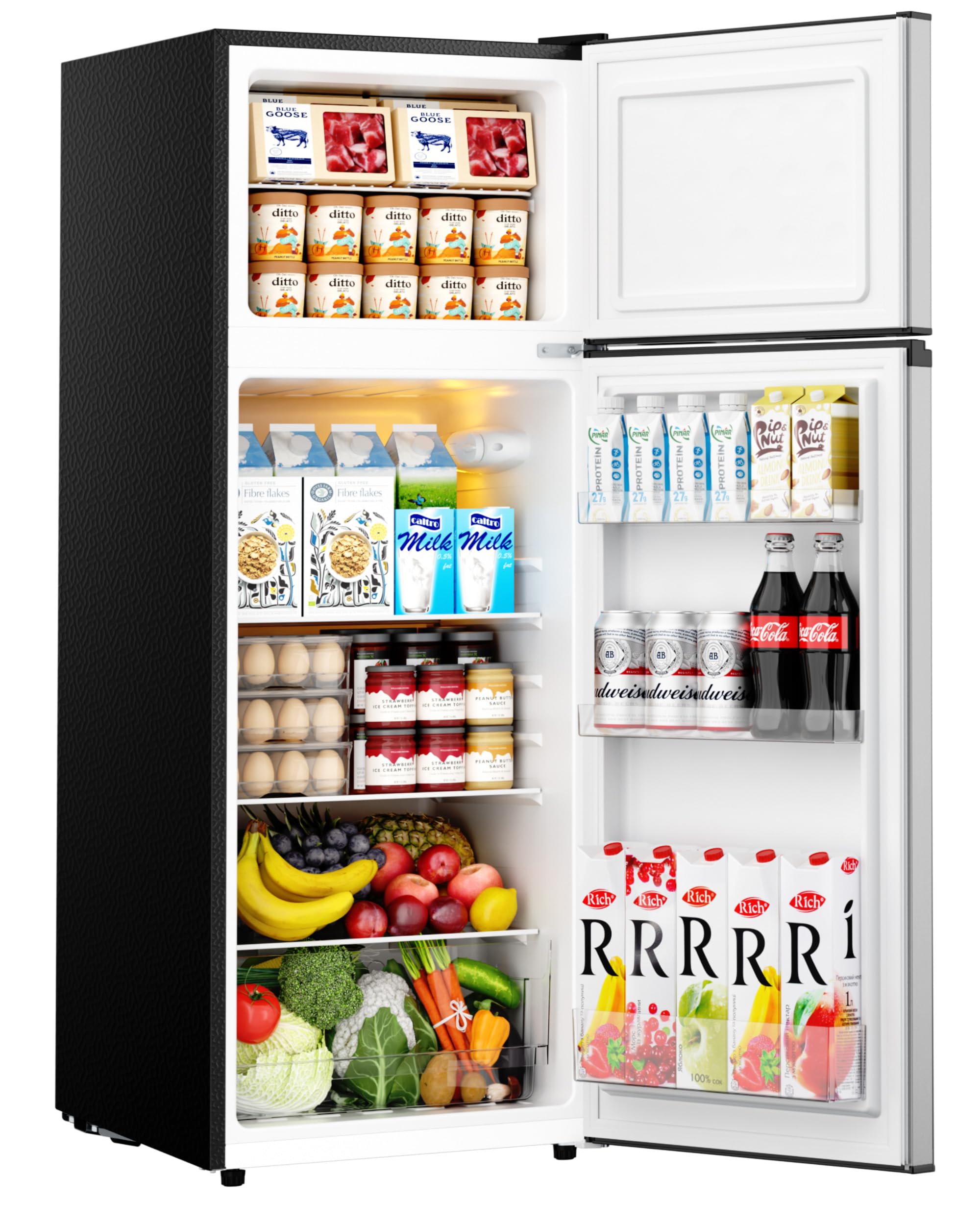 EUHOMY 7.4 Cu.Ft. Refrigerator with Freezer, 2 Door Fridge, Large Capacity,Adjustable Thermostat, Refrigerator for Kitchen/Dorm/