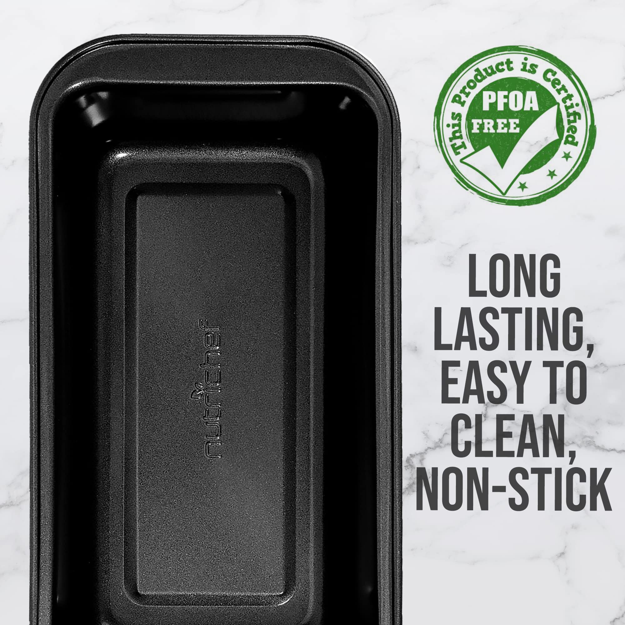 NutriChef 10" Non-Stick Loaf Pan - Premium Carbon Steel, Dishwasher Safe, Black