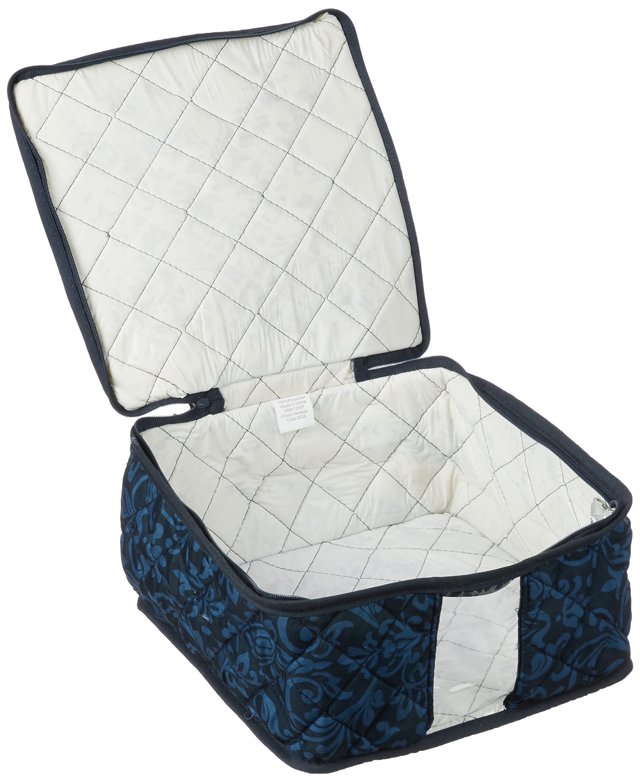 Homewear 8-Piece Hudson Damask China Storage Container Set  Navy