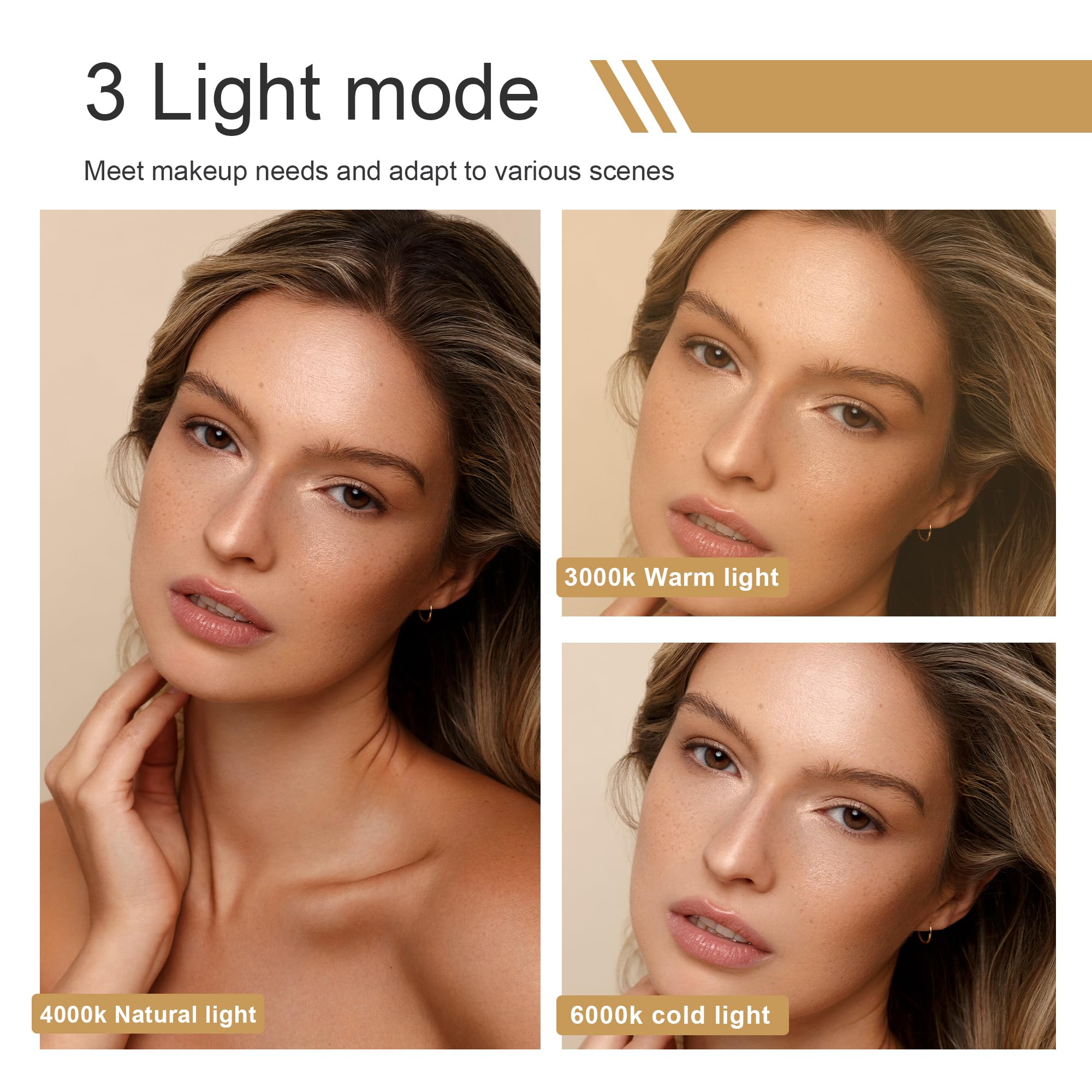 9'' Large Black Wall Mount Magnifying Mirror With Light, Tushengtu 3000Mah Rechargeable Lighted Makeup Vanity Mirror Wall Mounte