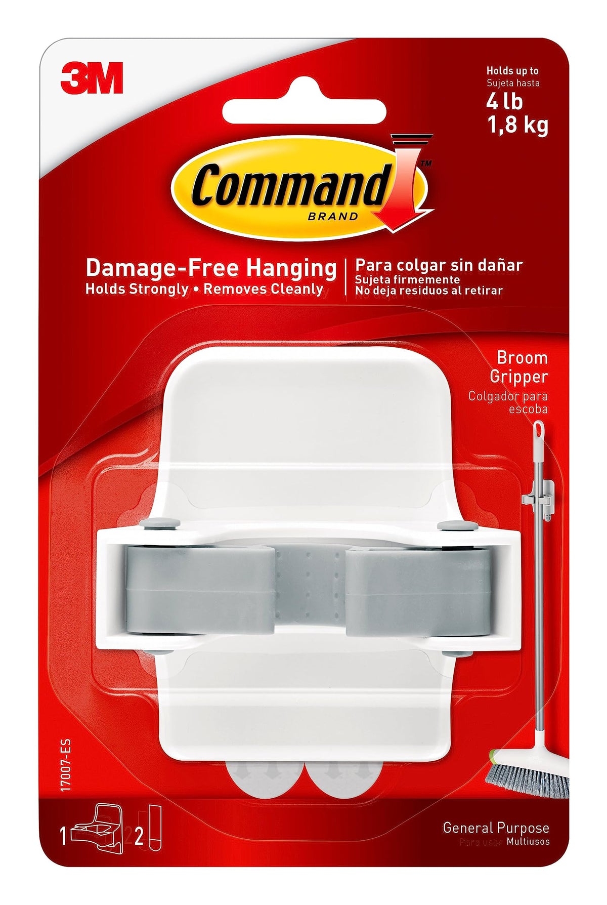 Command Broom Gripper,Pk12