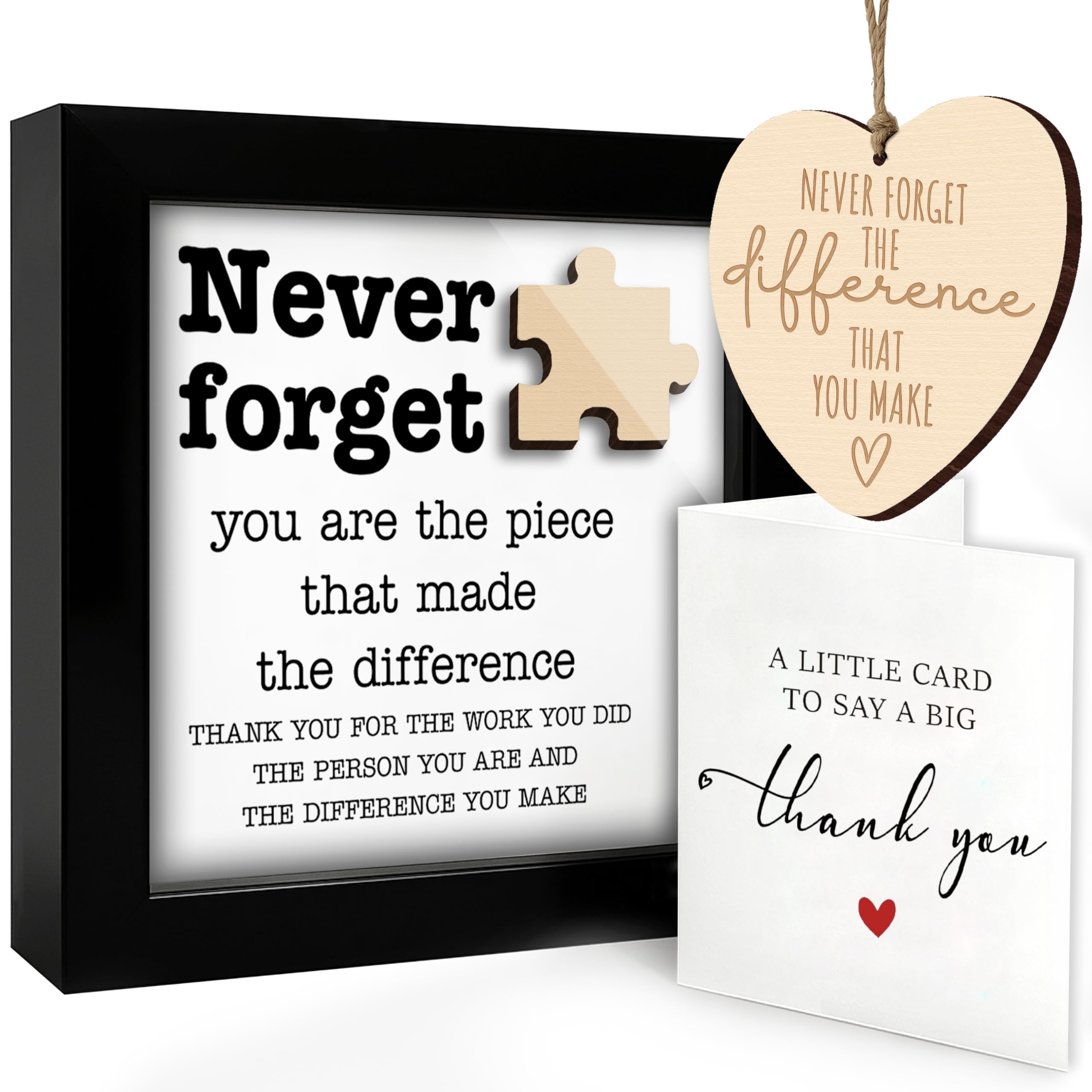 Thank You Appreciation Gift for Teacher Boss Leader Coworker, Never Forget the Difference You Make, Plaque Ornament Card Gifts M