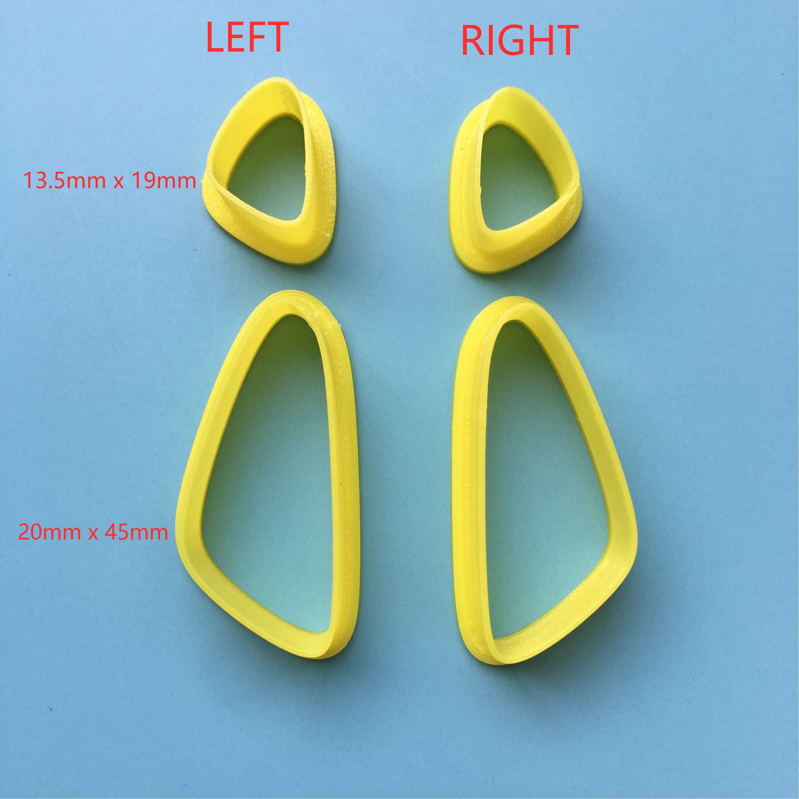 Set Of 4 Triangle Shape Polymer Clay Cutters For Making Jewelry And Earring