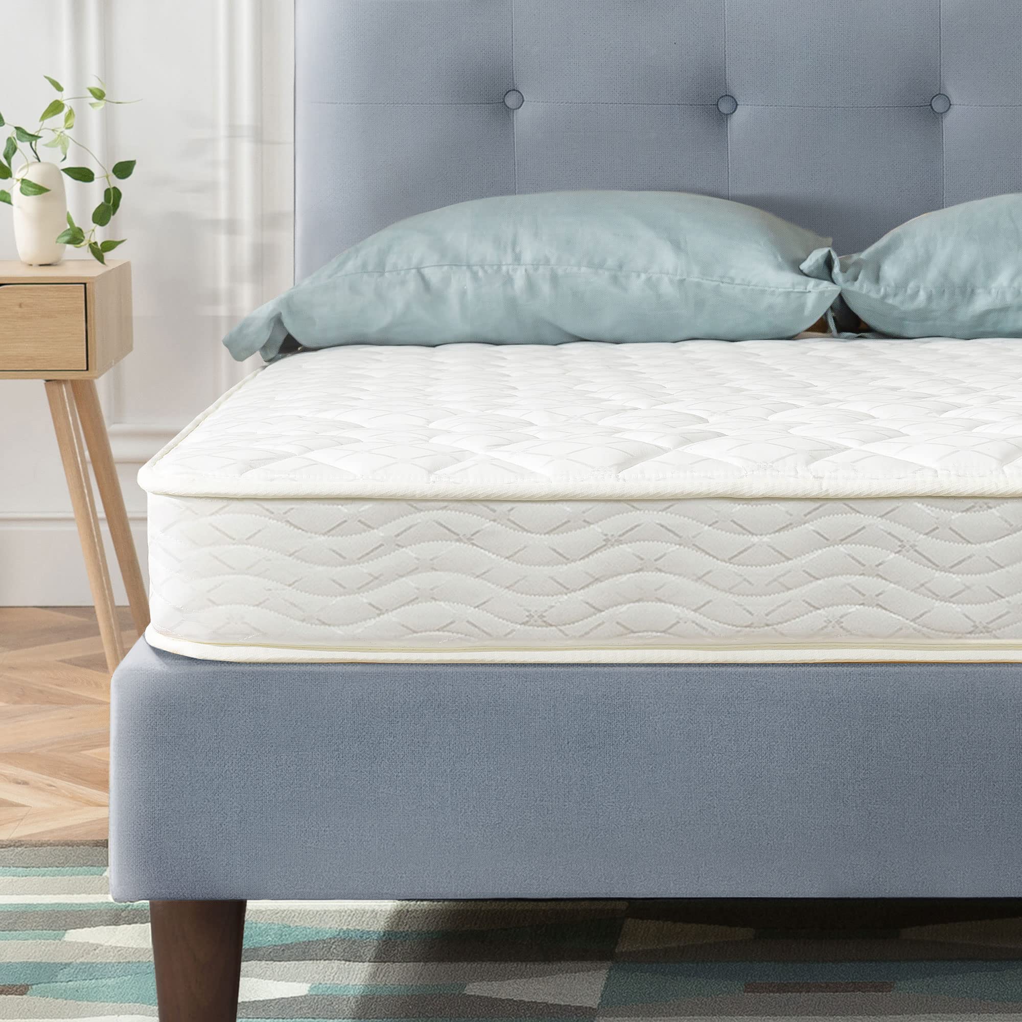 Best Price Mattress 6 Inch Tight Top Innerspring Mattress - Comfort Foam Top with Bonnell Spring Base  CertiPUR-US Certified Foam  Full  White