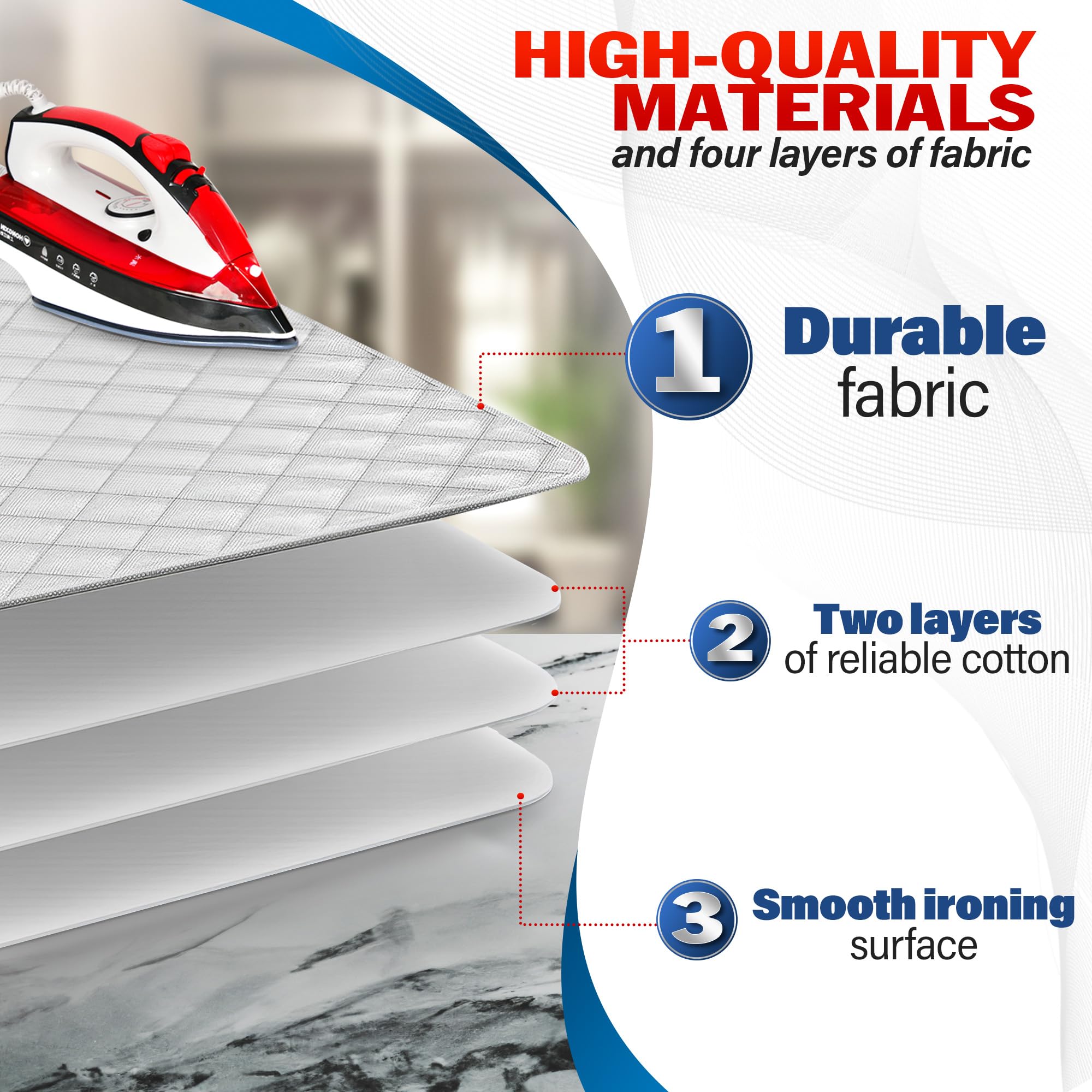 Ironing Board Pad With Silicone Pad - Iron Board Silicone Heat Resistant Mat Flat Iron Mat Ironing Blanket Portable Ironing Boar
