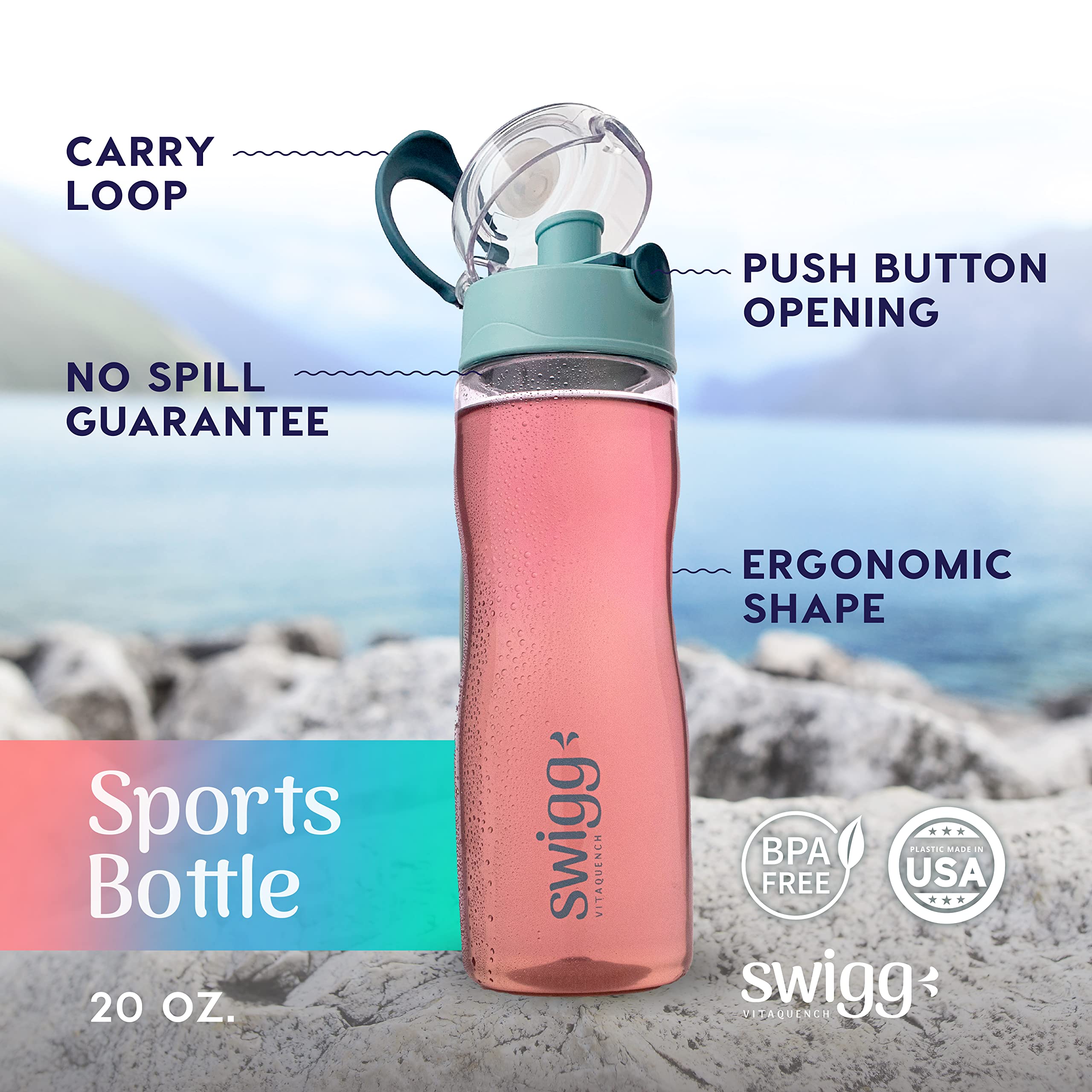 Bpa Free Water Bottle Clear Plastic Water Bottles Sports Gym Bottle 20-24 Oz Sport Water Bottles Reusable Water Bottles Smart Sp