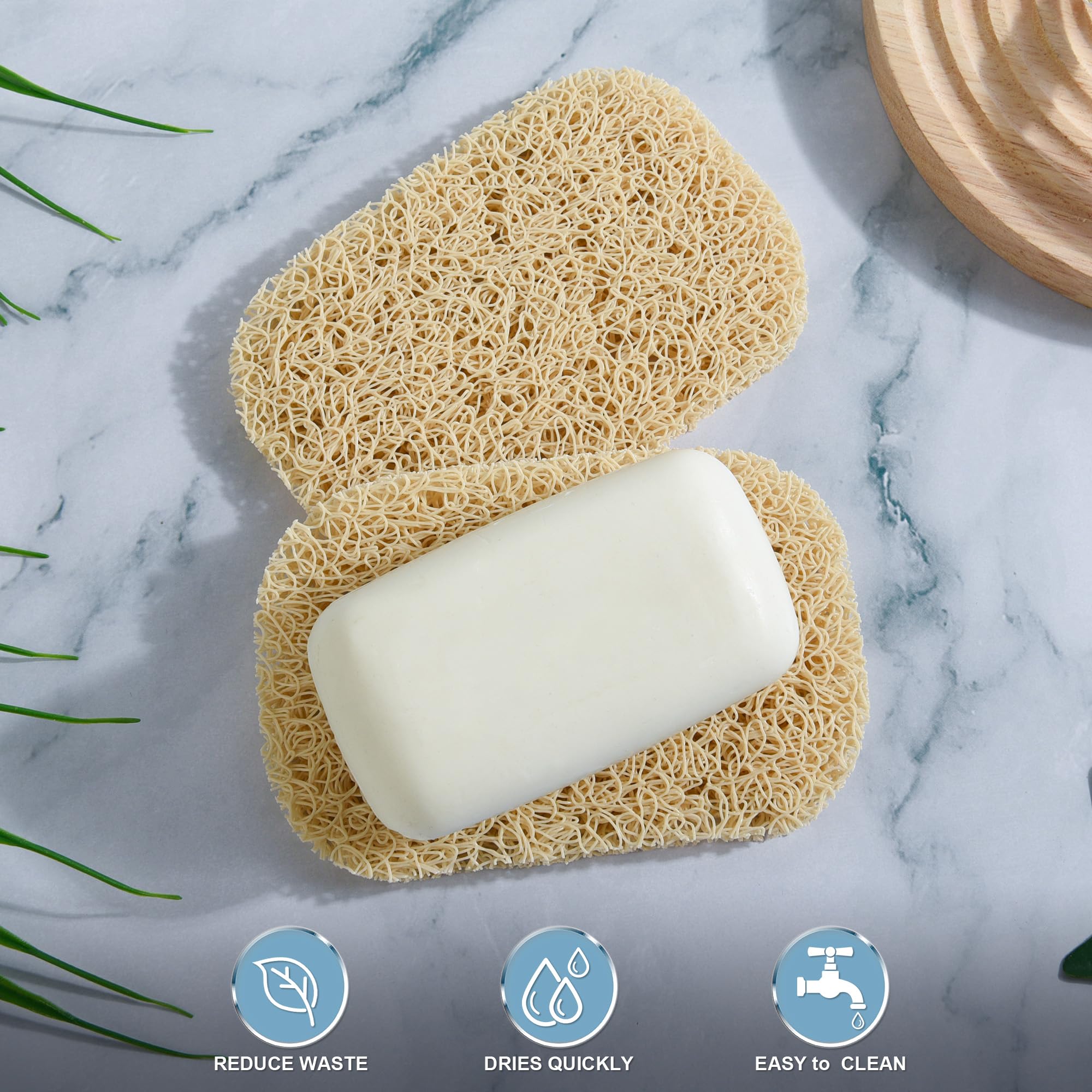 4Pcs Soap Lifting Pad For Bar Soap,Beige Non-Slip Soap Saver Pads Self Draining Soap Bars Holder Pads For Kitchen Bathroom Trave