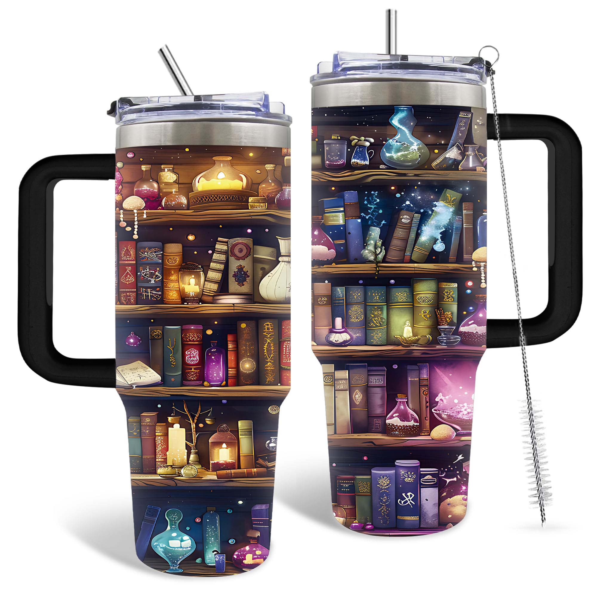 Book Lovers Gifts 30oz Tumbler with Handle and Straw, Book Tumbler for Friend, Bookish Gifts for Women Readers Librarian, Book A