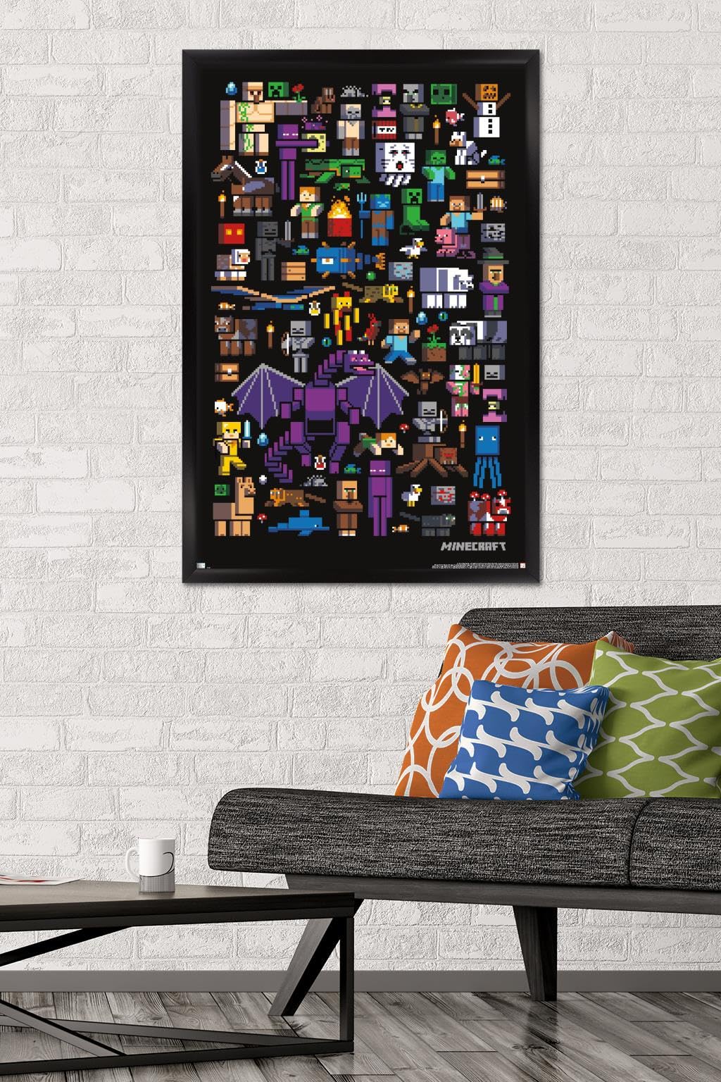 Trends International Minecraft - Mobbery Wall Poster, 22.375'' X 34'', Black Framed Version