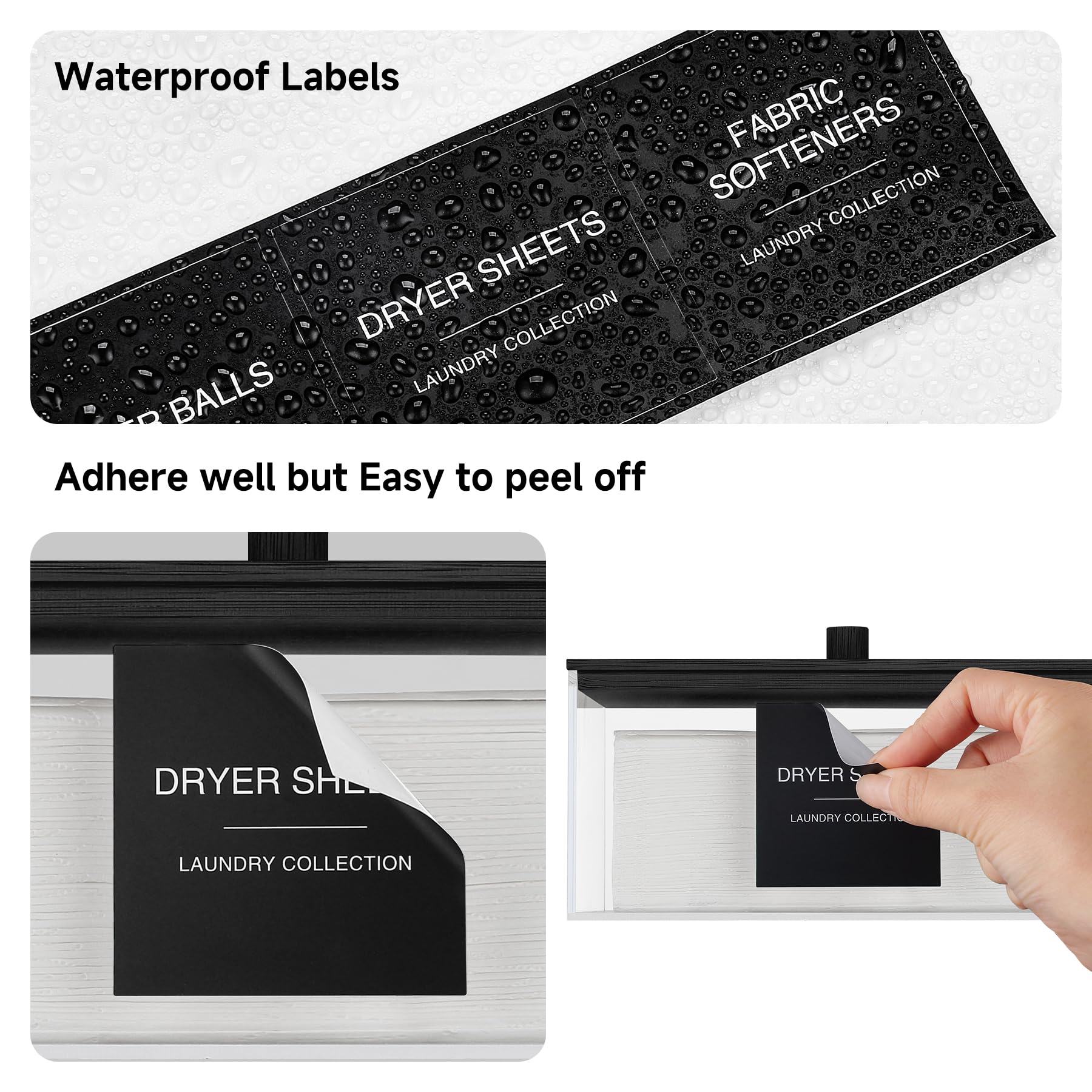 Acrylic Dryer Sheet Holder With Lid, Clear Laundry Sheets Container With 27 Labels, Laundry Pods Storage For Laundry Room Organi