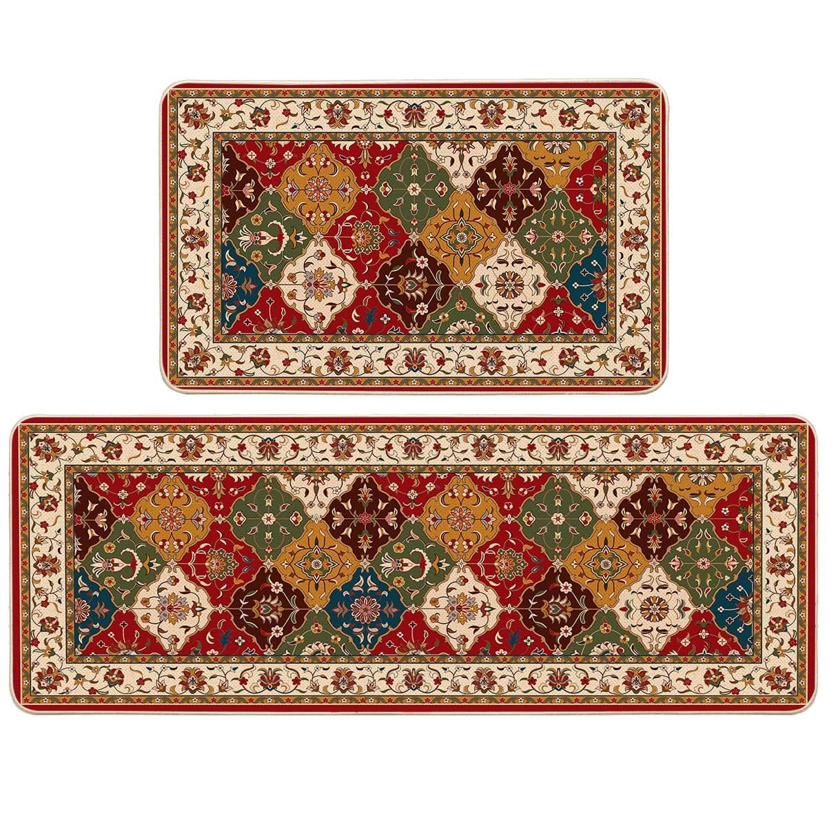 Behahai Kitchen Floor Mat Anti Skid Backing Quick Dry Bathroom Carpet Floor Rugs Doormat Dirt Barrier Floor Door Cushion Mat Was
